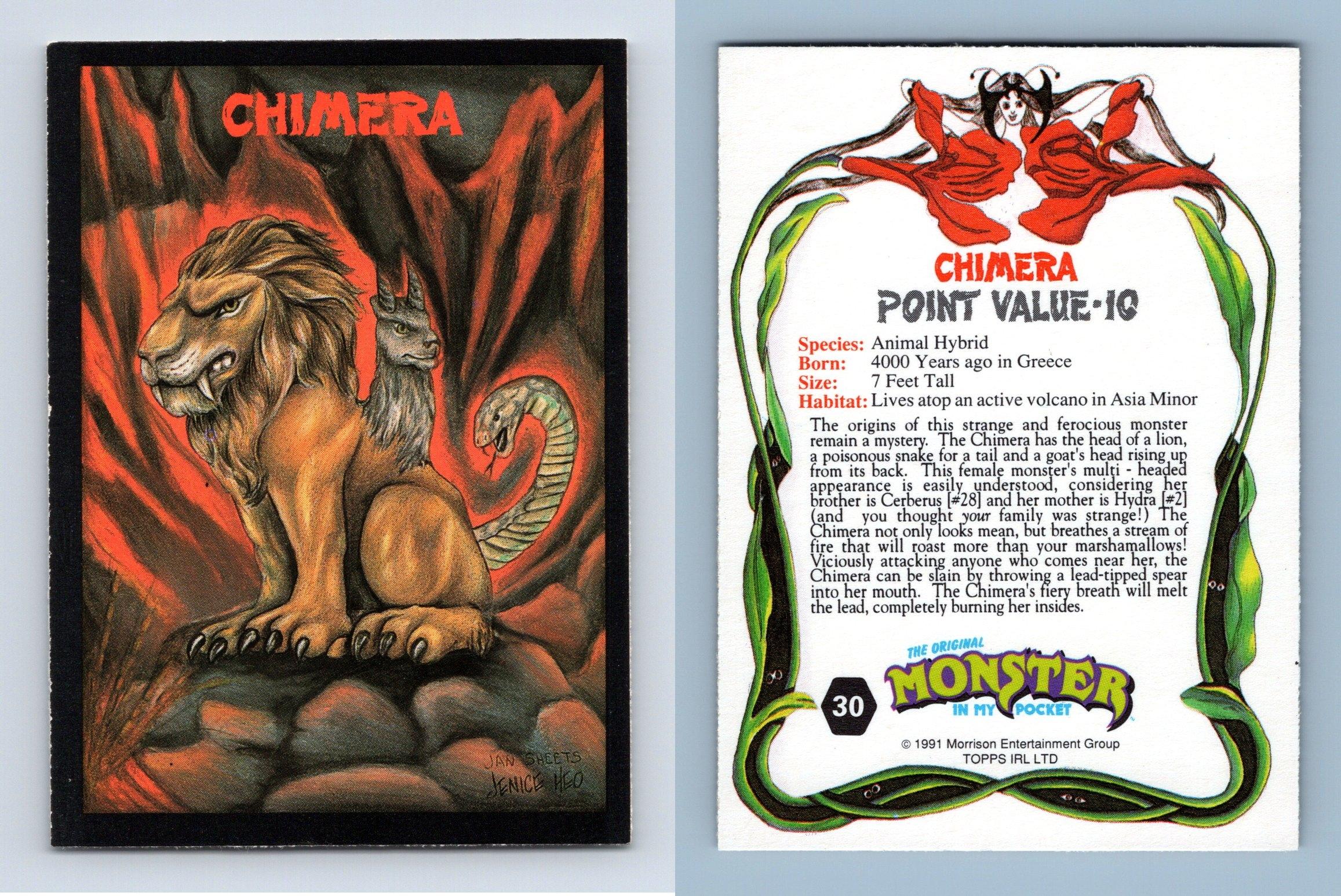 Chimera #30 Monster In My Pocket 1991 Topps Trading Card