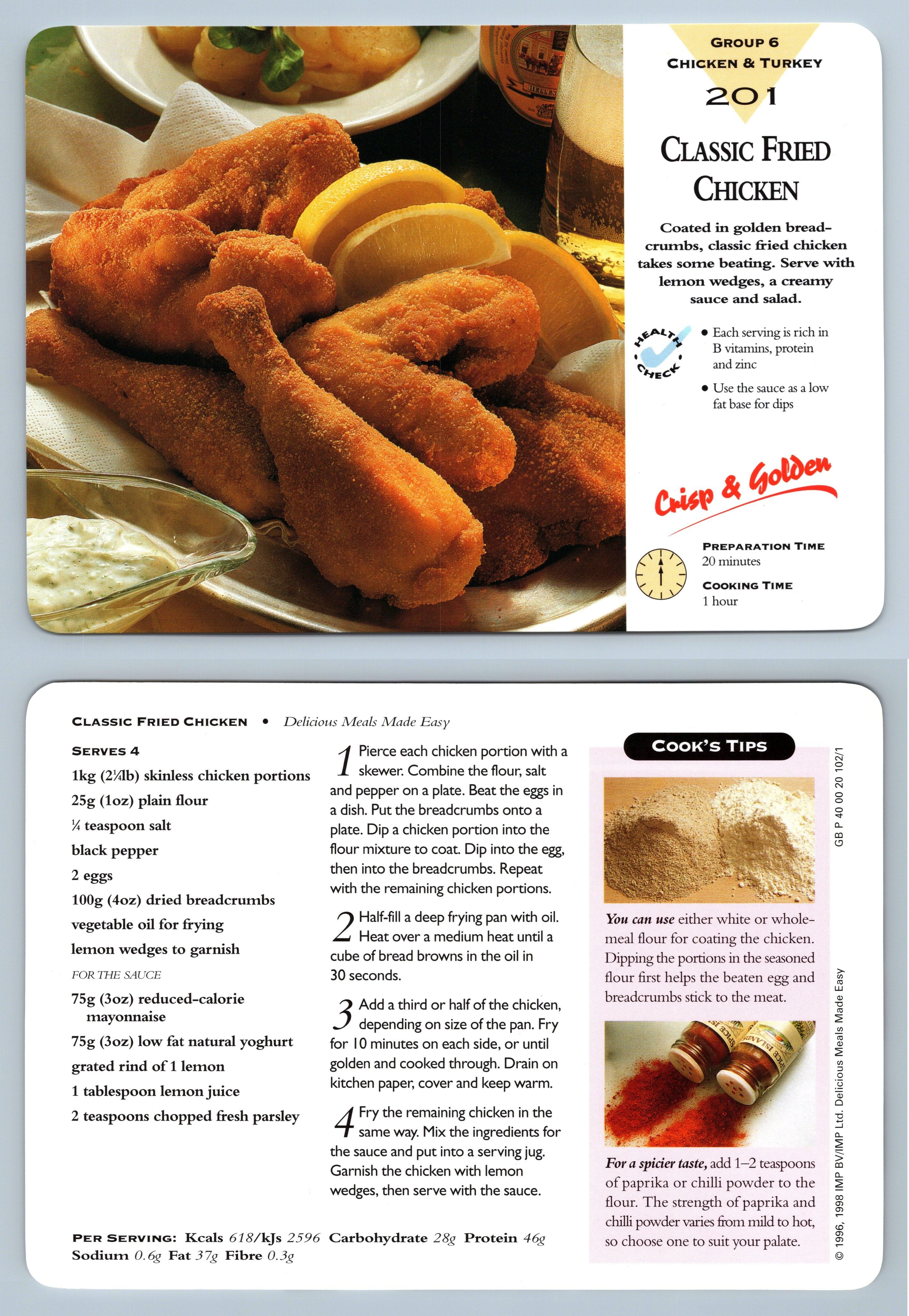 Classic Fried Chicken #201 Chicken Delicious Meals Made Easy 1996 ...