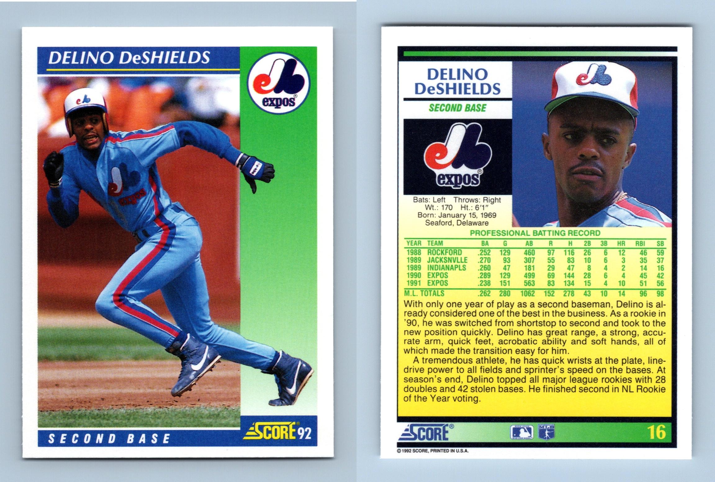 Delino Deshields Signed 1992 Upper Deck Baseball Card - Montreal Expos