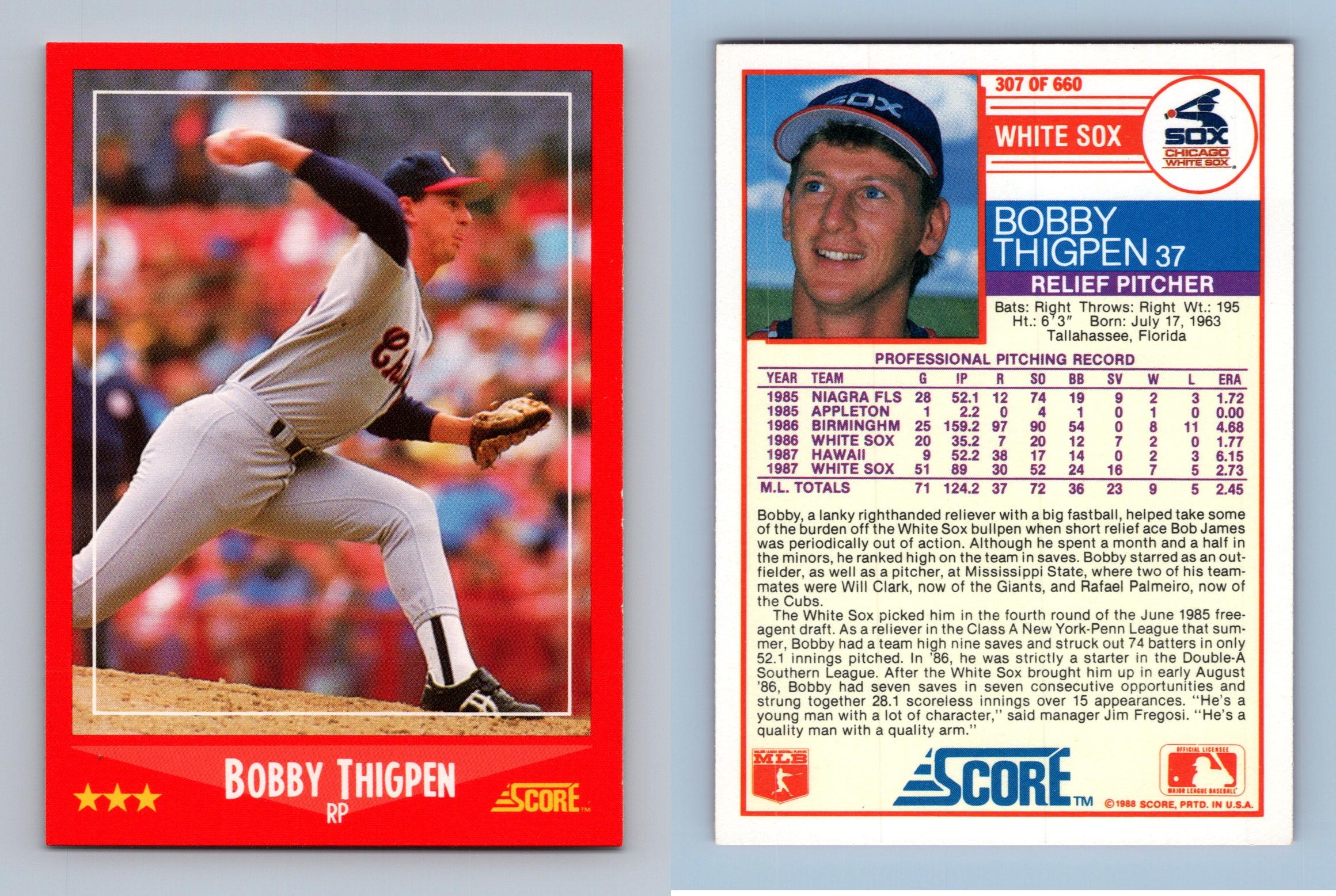 BOBBY THIGPEN CHICAGO WHITE SOX 1990 ALL STAR ACTION