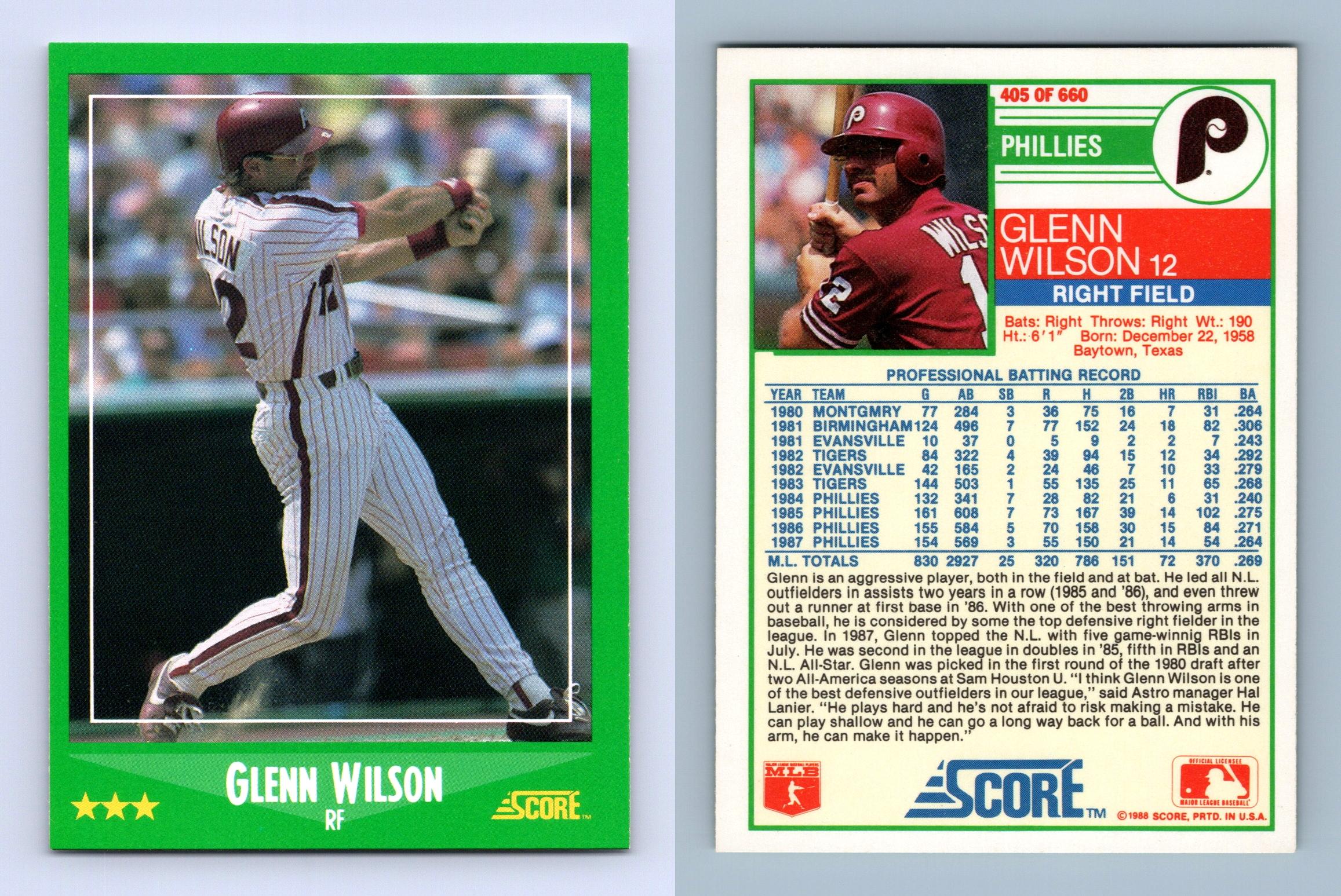 Glenn Wilson Baseball Cards