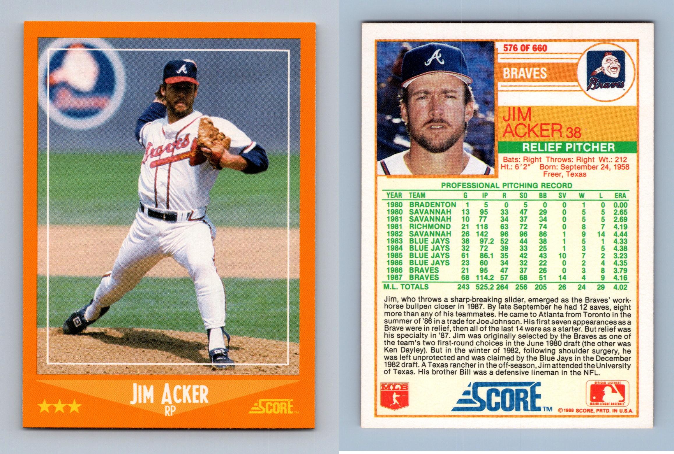 Phil Niekro - Braves #555 Score 1988 Baseball Trading Card