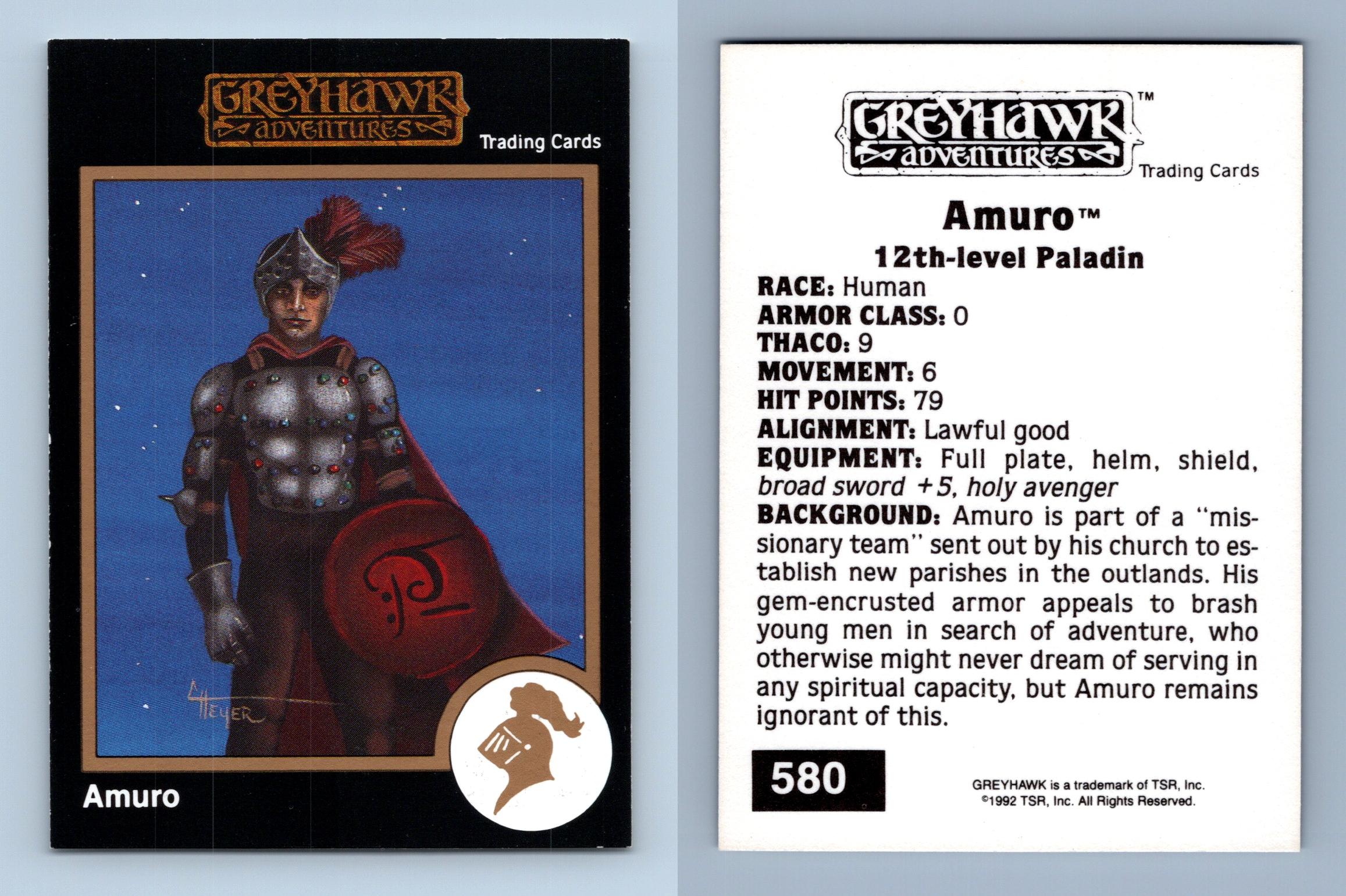 Amuro #580 Advanced Dungeons & Dragons 1992 TSR Trading Card