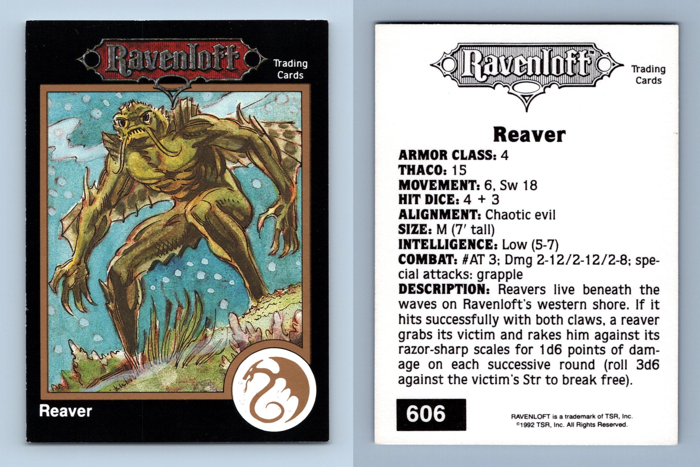 Reaver #606 Advanced Dungeons & Dragons 1992 TSR Trading Card