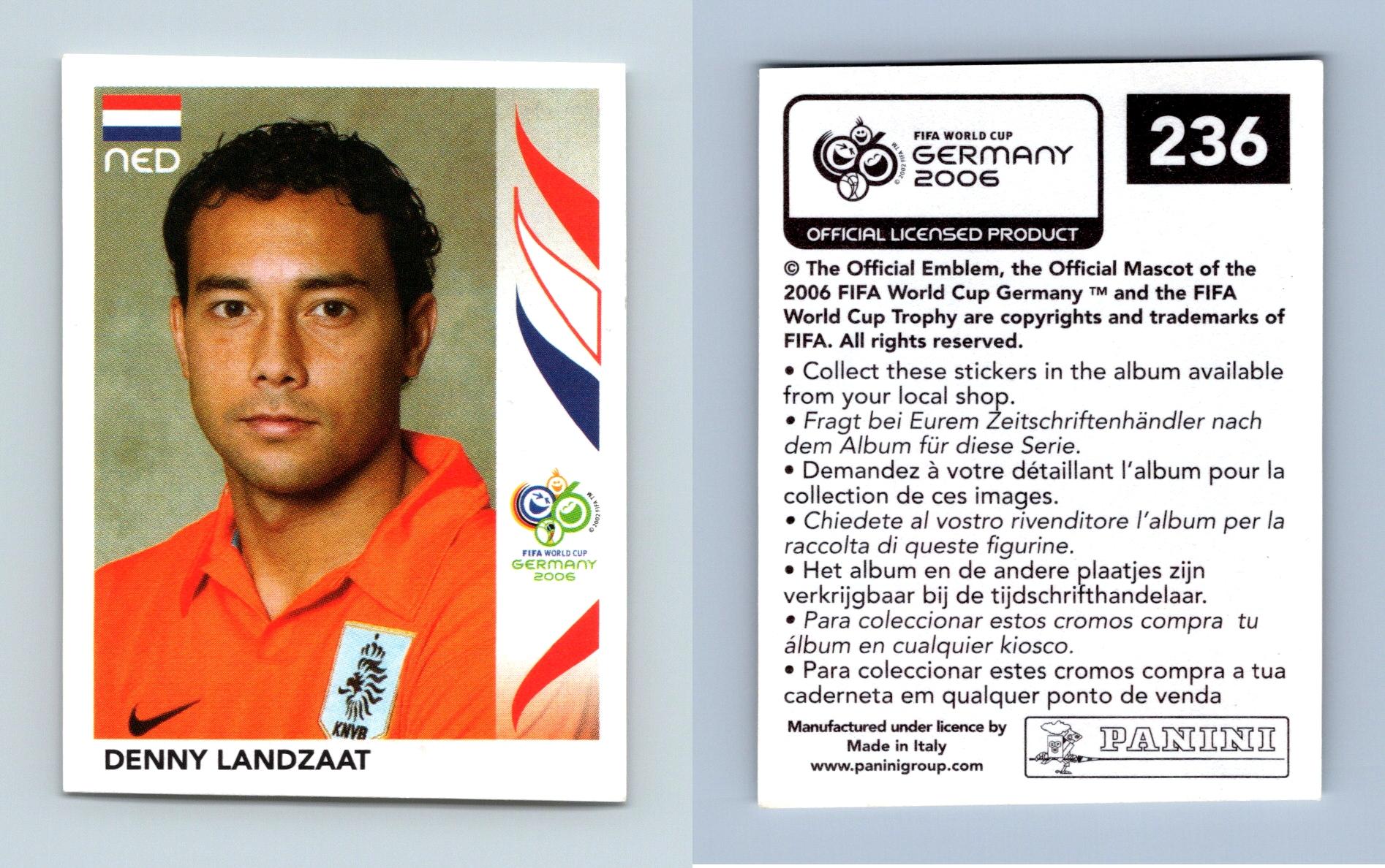 Denny Landzaat - Nederland #236 FIFA World Cup 2006 Panini Football Sticker