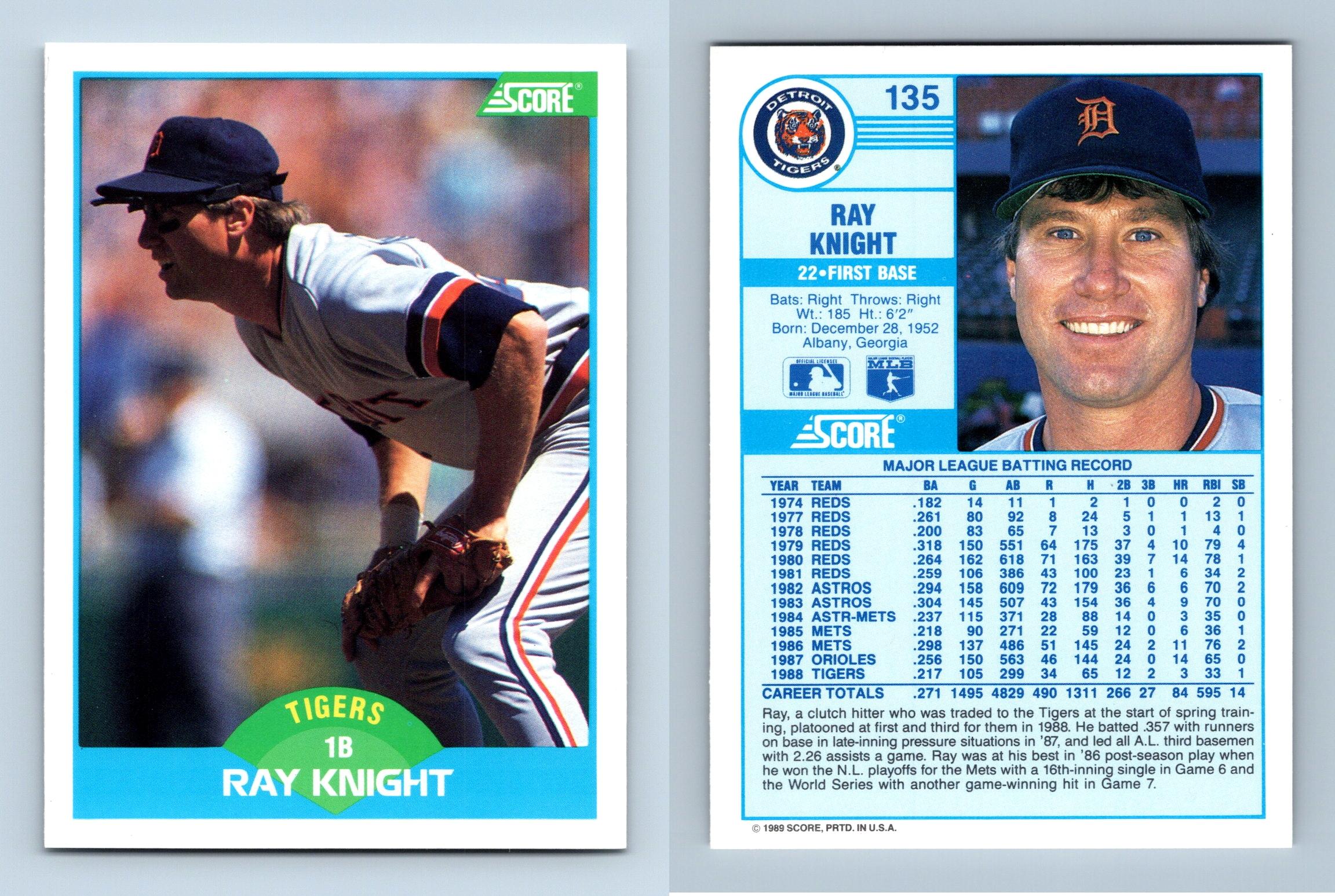 Ray Knight - Tigers #135 Score 1989 Baseball Trading Card