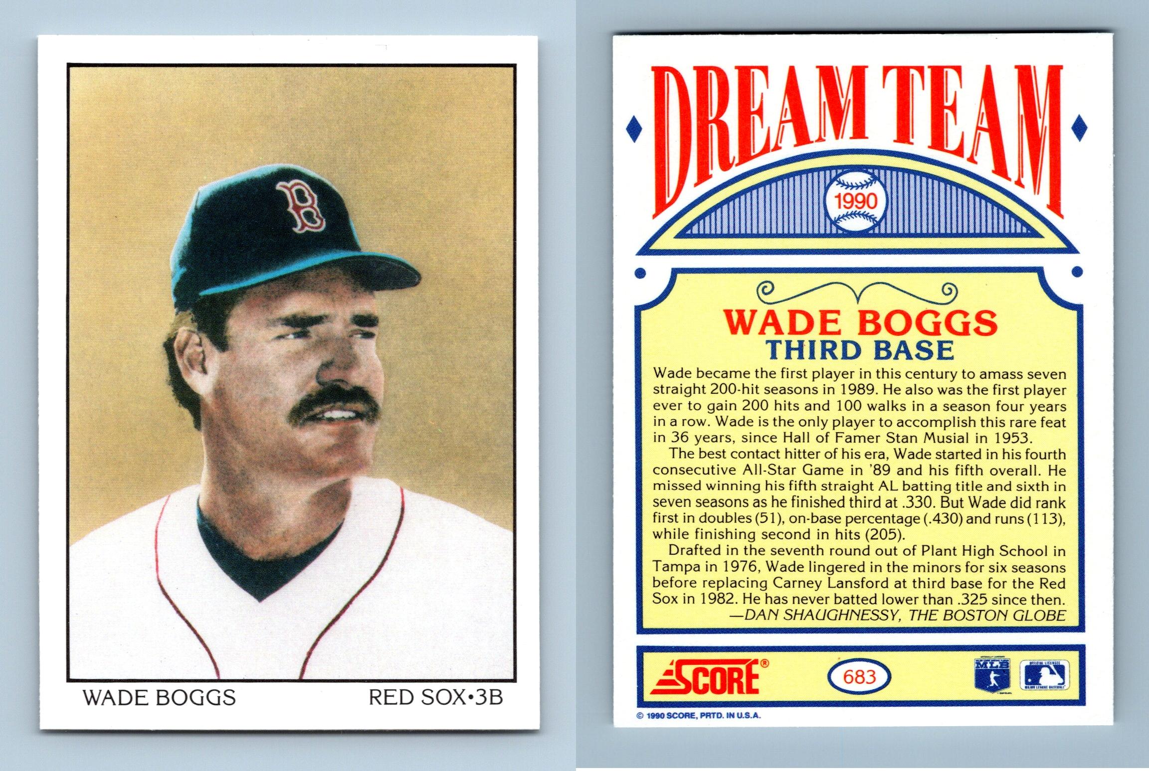 1990 Score WADE BOGGS Dream Team Baseball Card #683 Boston Red Sox MINT