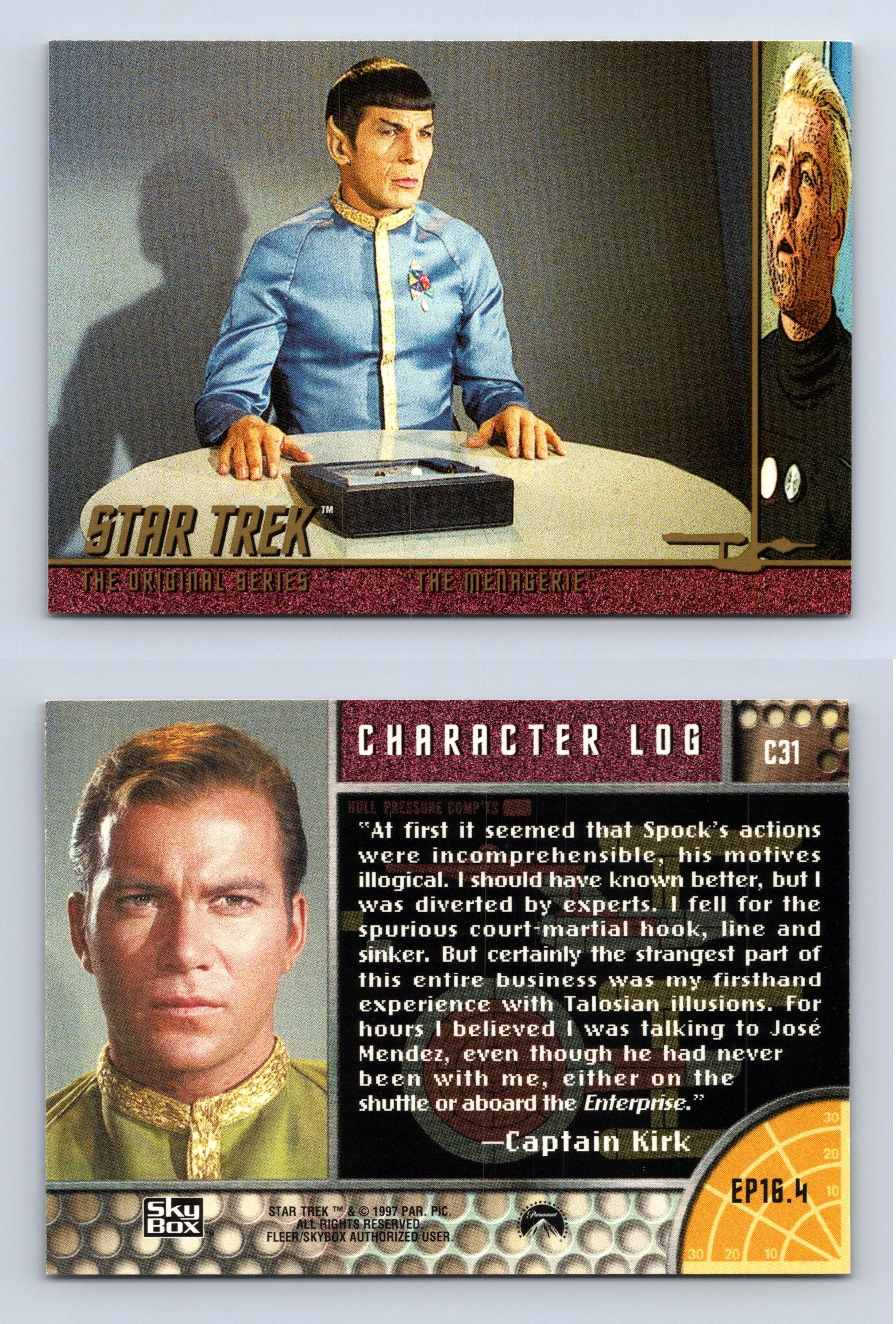 Captain Kirk #C31 Star Trek Original Series 1 Character Logs 1997 ...