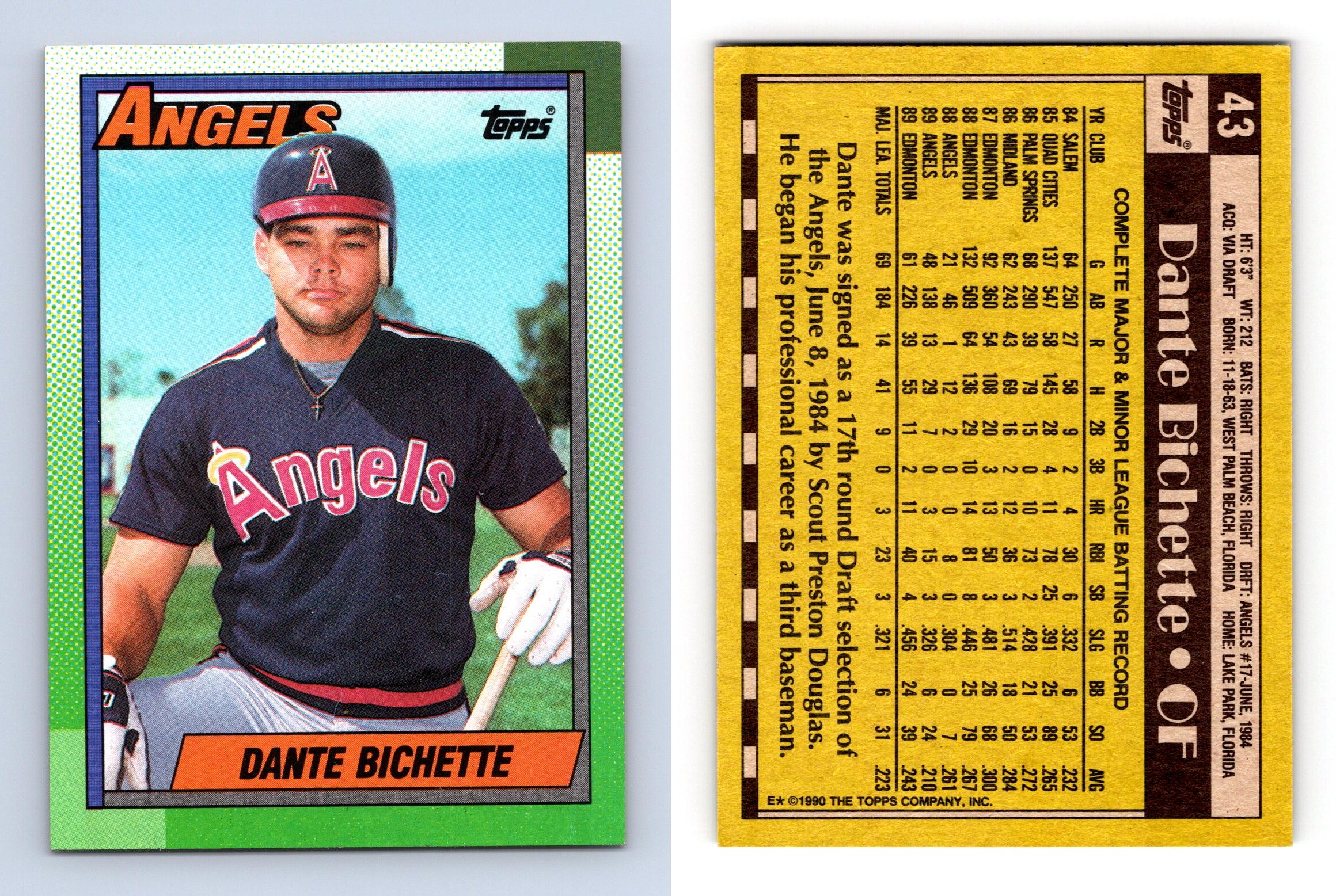 Dante Bichette - Angels #43 Topps 1990 Baseball Trading Card