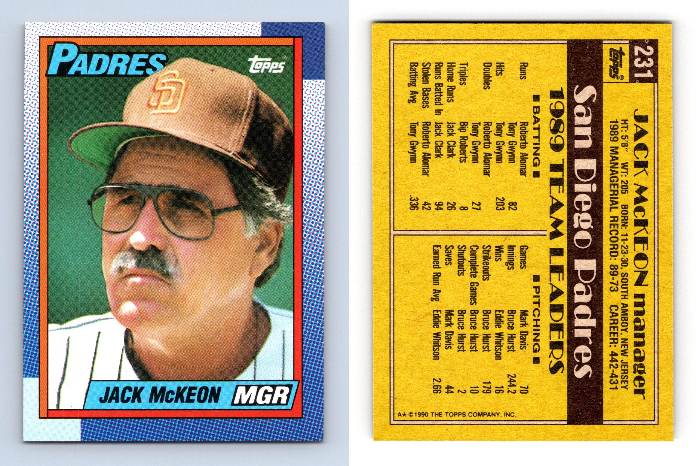 Jack McKeon - Padres #231 Topps 1990 Baseball Trading Card
