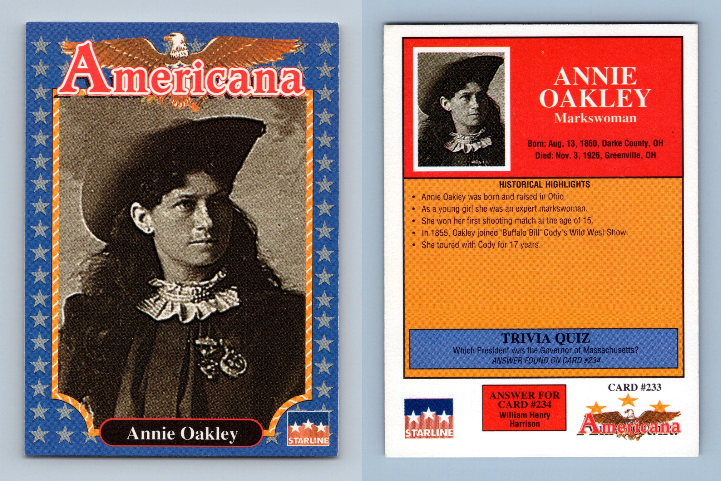 Annie Oakley #233 Americana 1992 Starline Trading Card