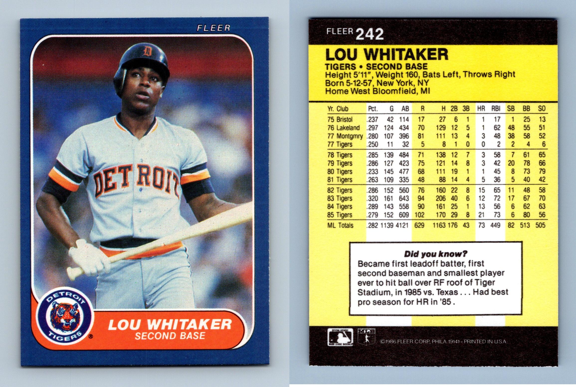 1985 Fleer Lou Whitaker