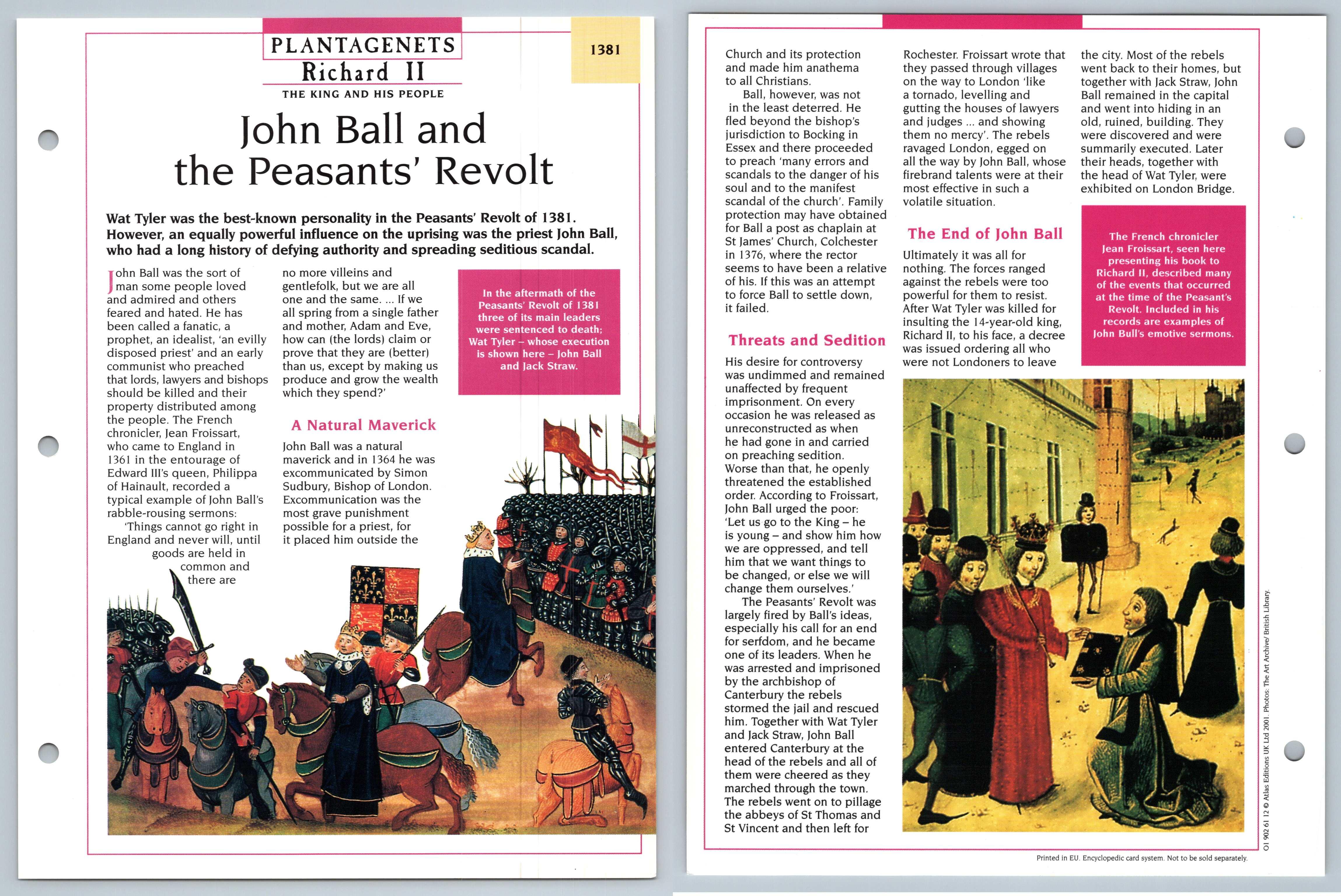 John Ball & Peasants Revolt 1381 Atlas Kings & Queens GB