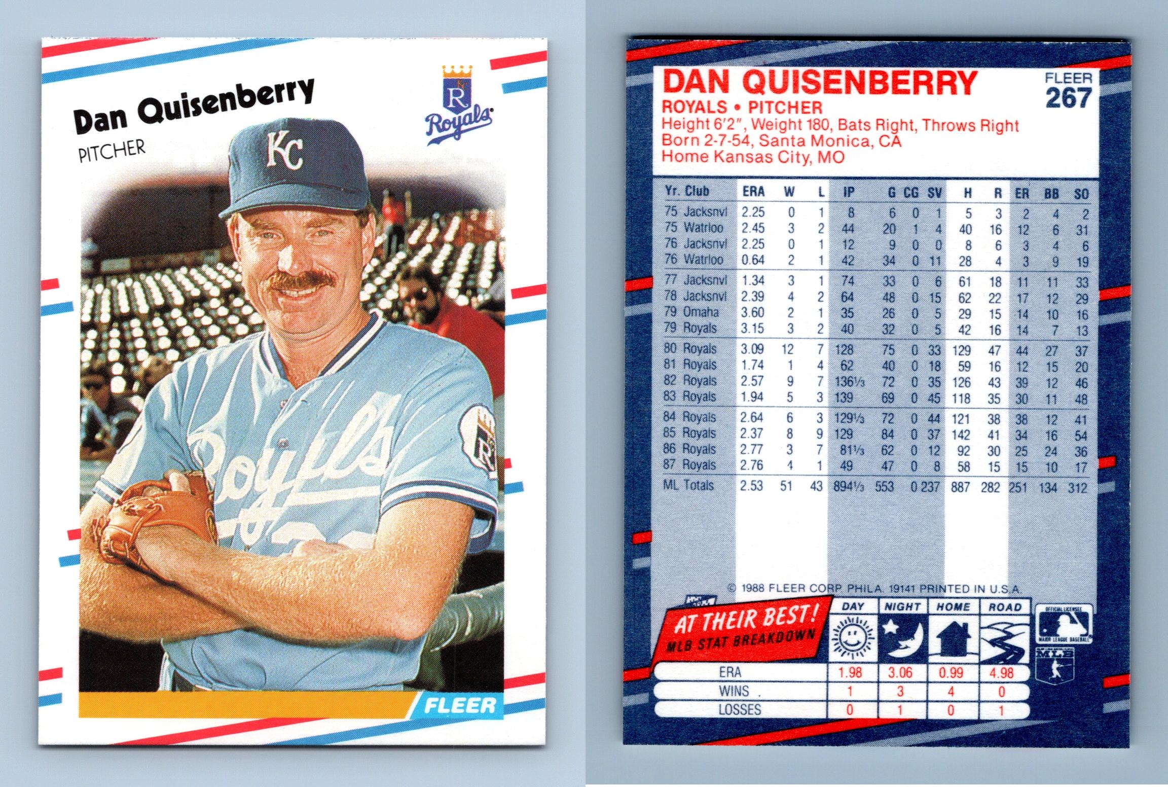 Topps Dan Quisenberry Baseball Trading Cards