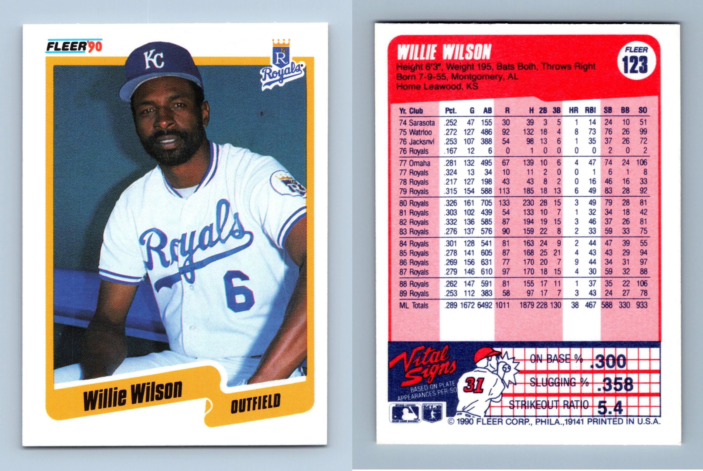 Willie Wilson - Royals #123 Fleer 1990 Baseball Trading Card