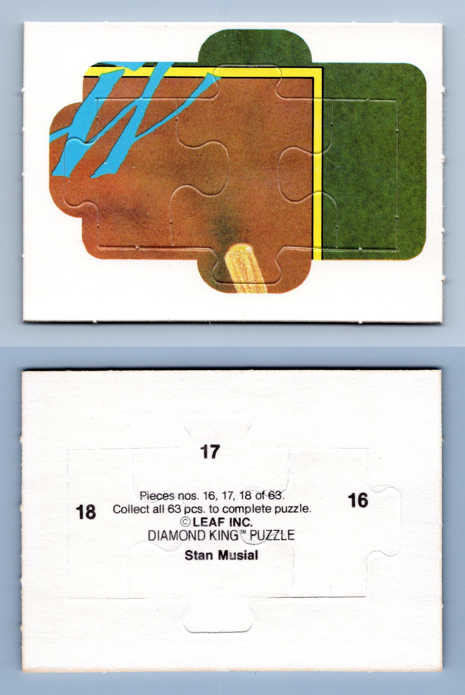 Stan Musial 16,17,18 Donruss 1988 Baseball Diamond King Puzzle Trading