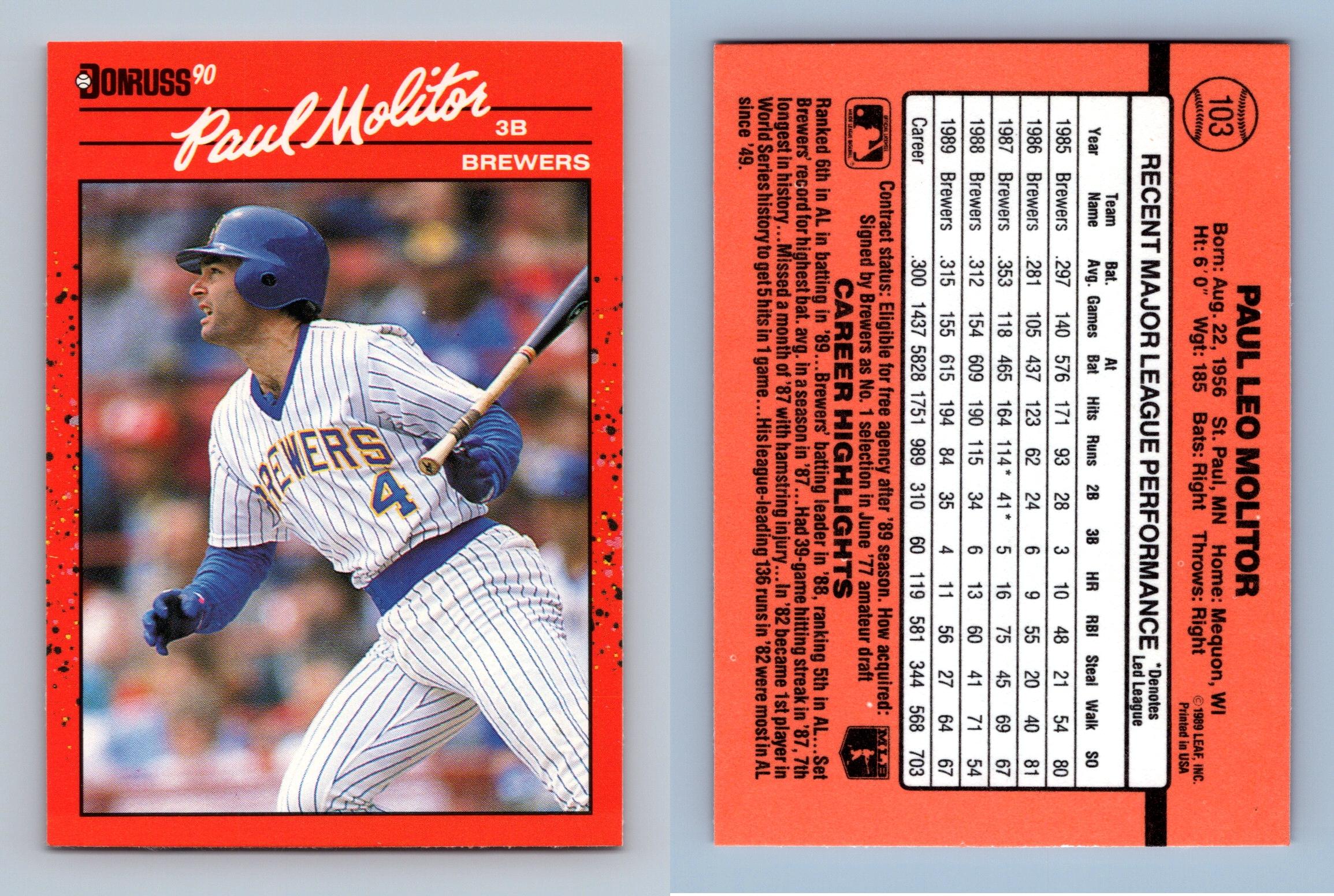 Donruss Paul Molitor Baseball Trading Cards