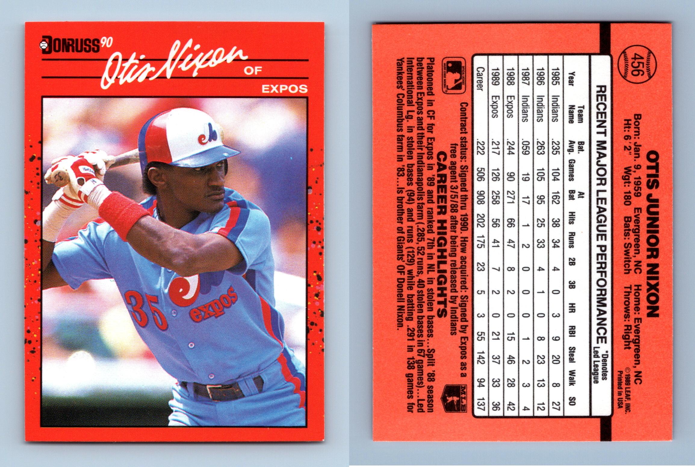 Otis Nixon - Expos #456 Donruss 1990 Baseball Trading Card