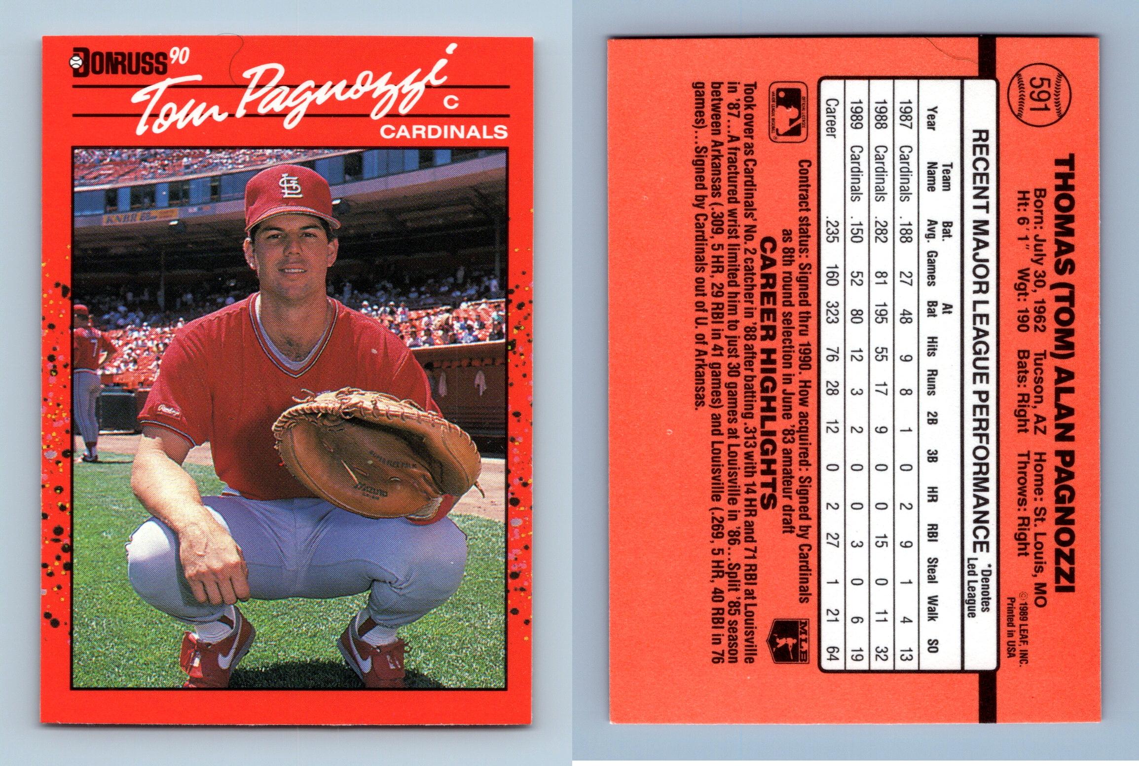 Tom Pagnozzi - Cardinals #591 Donruss 1990 Baseball Trading Card