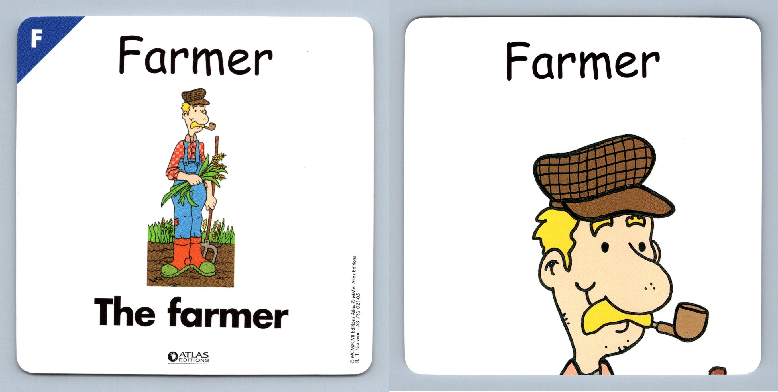 Farmer - F - Atlas Editions Play & Learn Flash Card