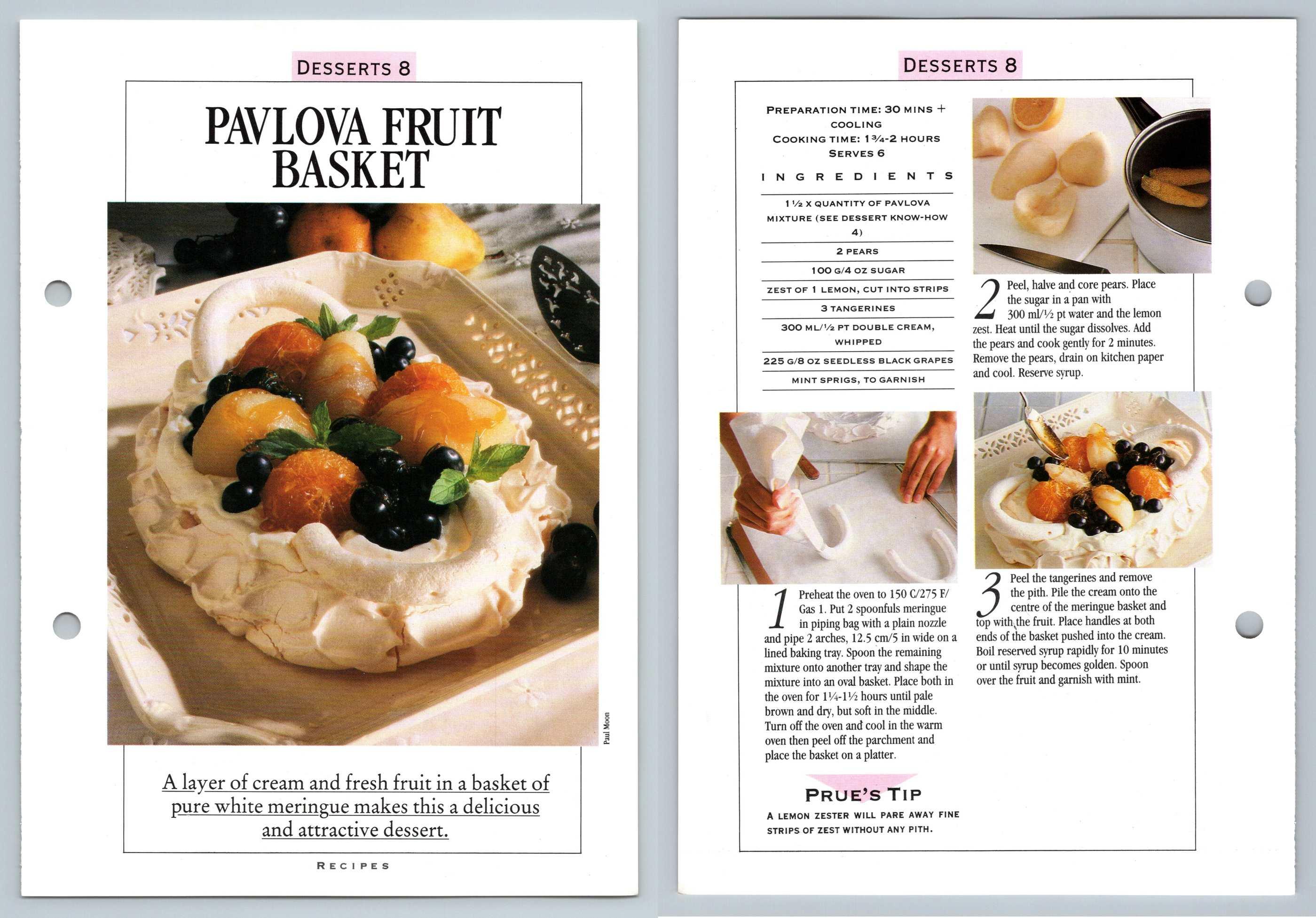 Pavlova Fruit Basket #8 Desserts Prue Leith's Confident Cooking Recipe Page