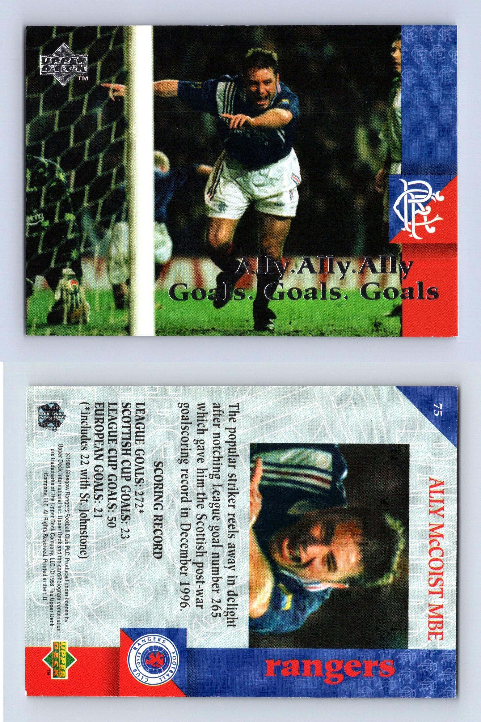 Alex Cleland #10 Glasgow Rangers 1997-98 Upper Deck Football Trading Card