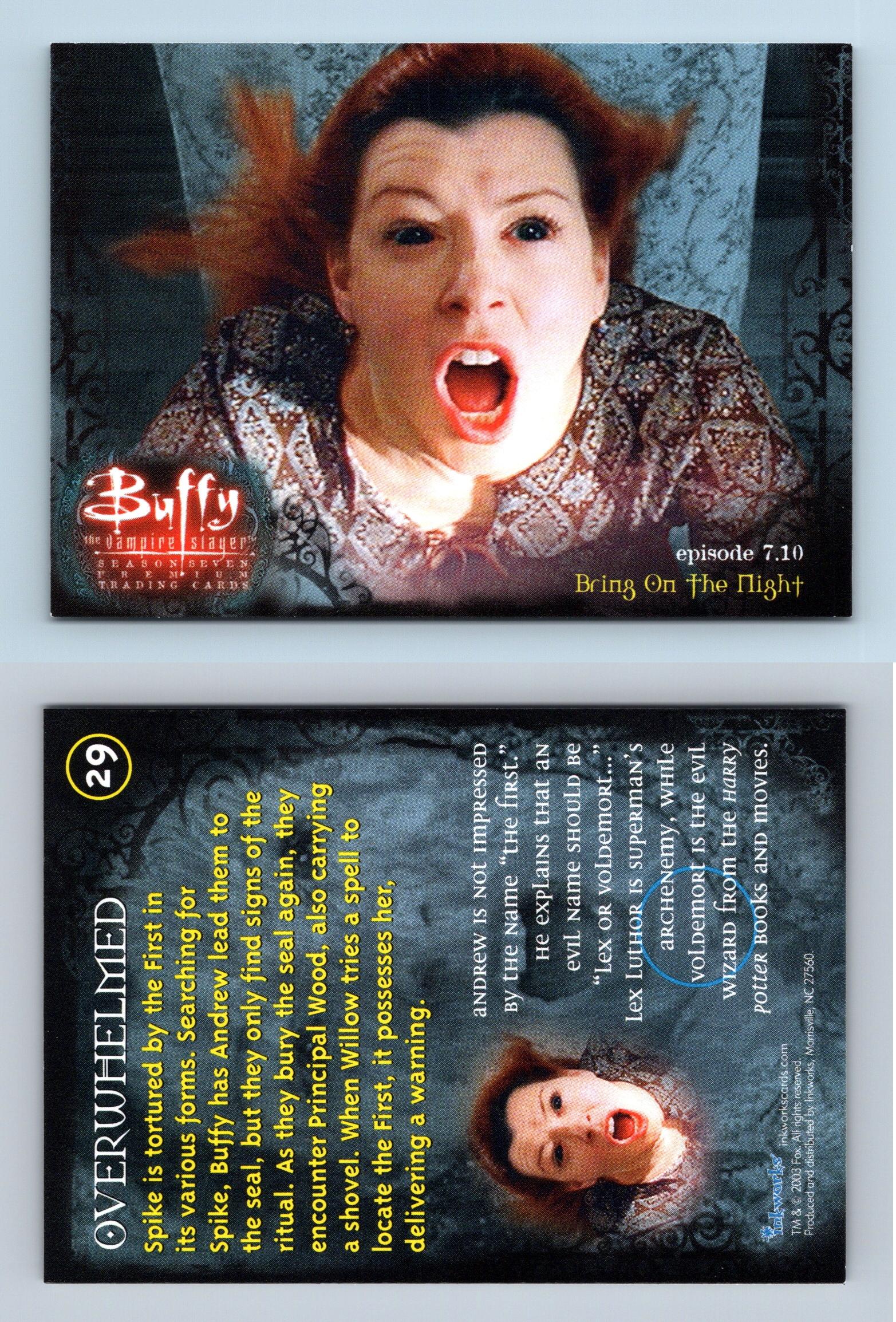 Overwhelmed 29 Buffy The Vampire Slayer Season 7 Inkworks Trading Card