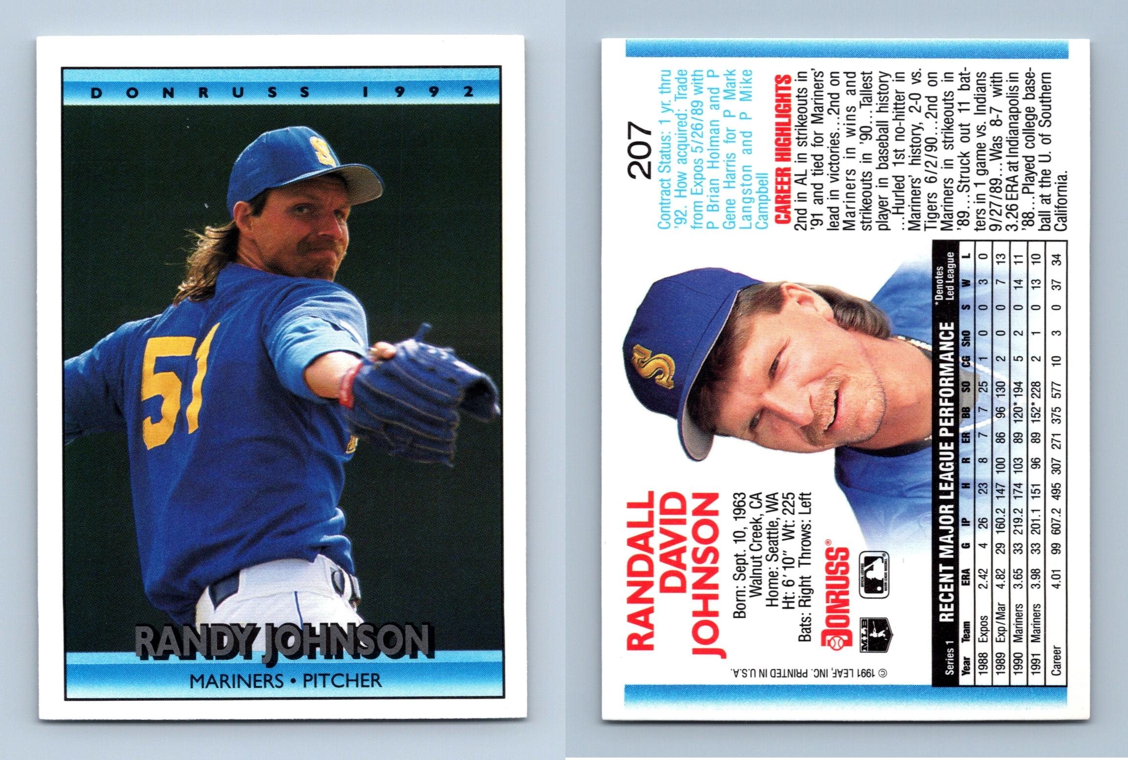 1990 Leaf Randy Johnson Baseball Card 