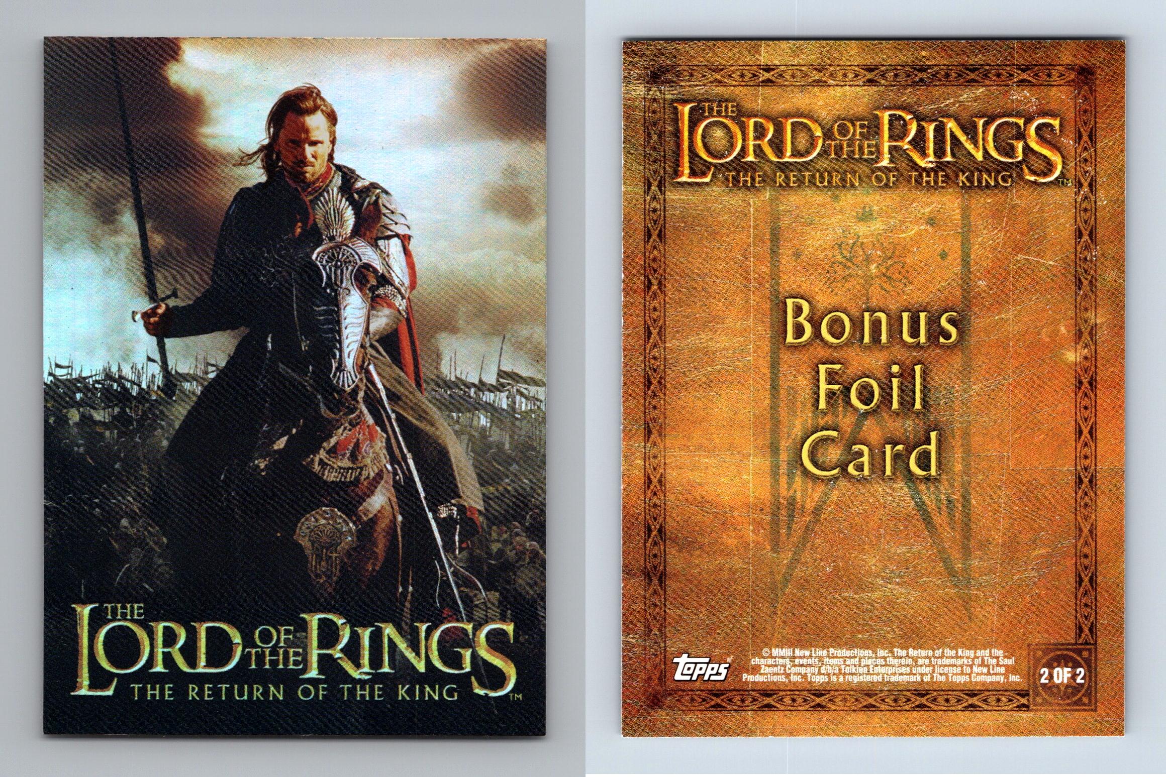 Aragorn 2 Lord Of Rings The Return Of The King 2003 Topps Box Topper Card 8526