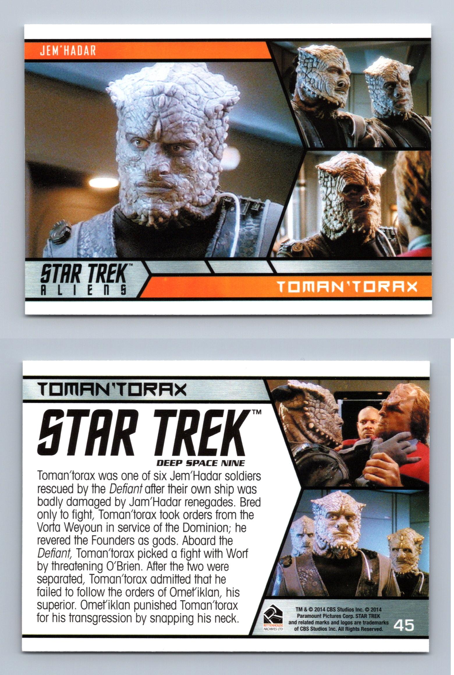 Toman'Torax #45 Star Trek Aliens 2014 Rittenhouse Trading Card