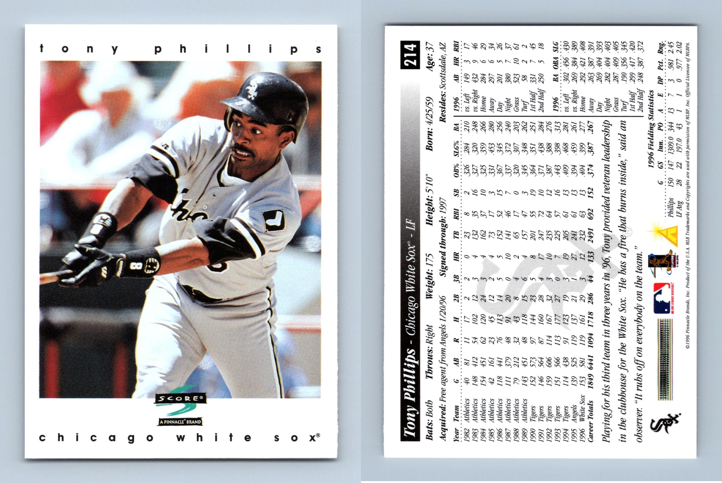 Pinnacle Chicago White Sox Baseball Sports Trading Card Singles