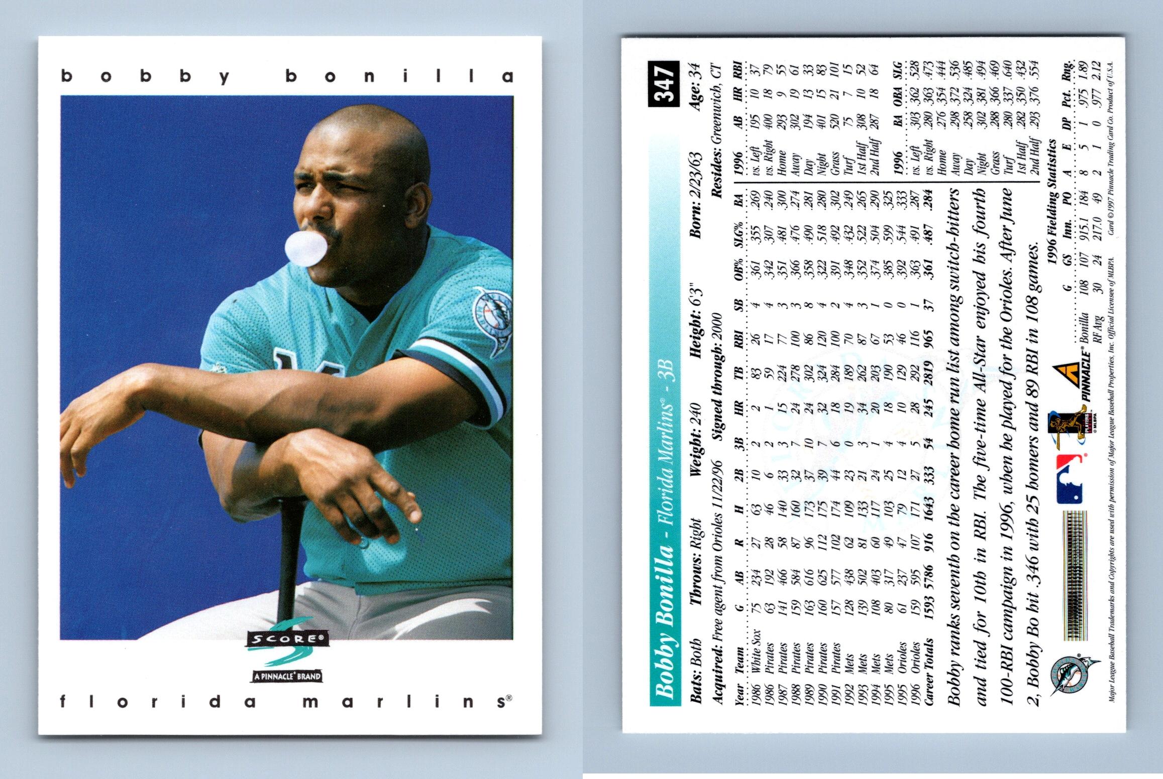 Bobby Bonilla - Marlins #347 Score 1997 Baseball Trading Card