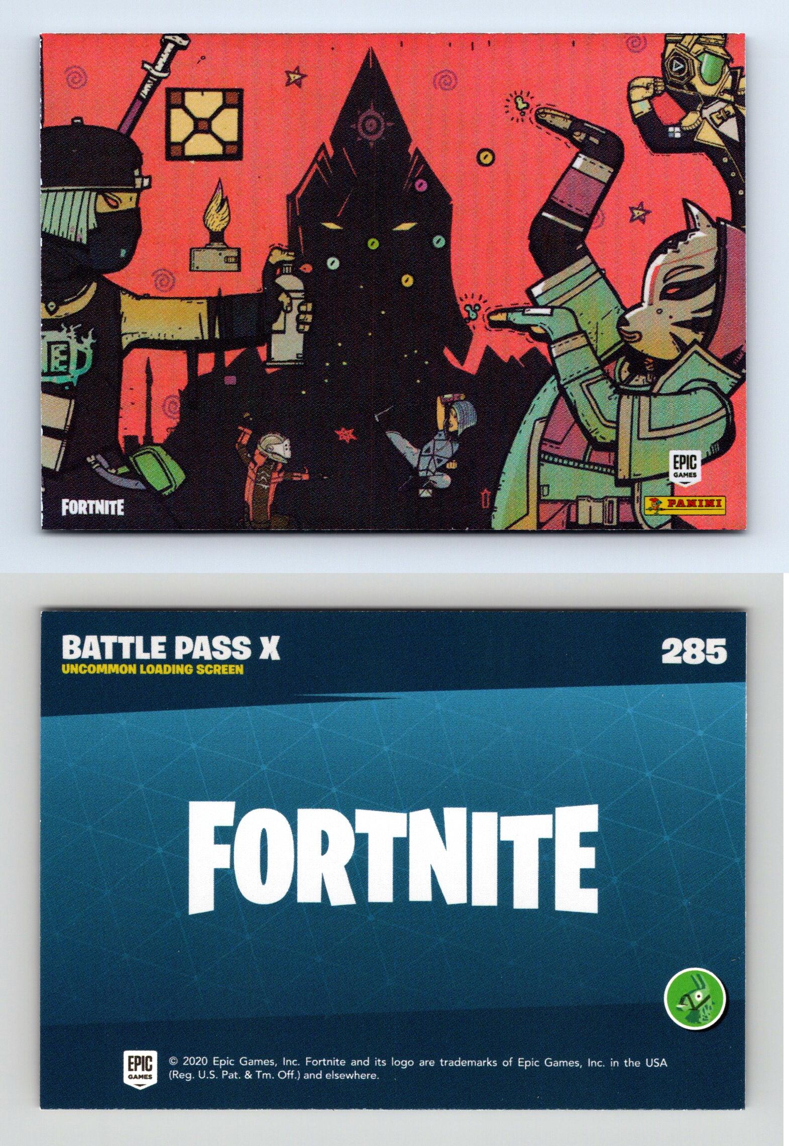 Battle Pass X #285 Fortnite Reloaded 2020 Panini Loading Screen Poster Card