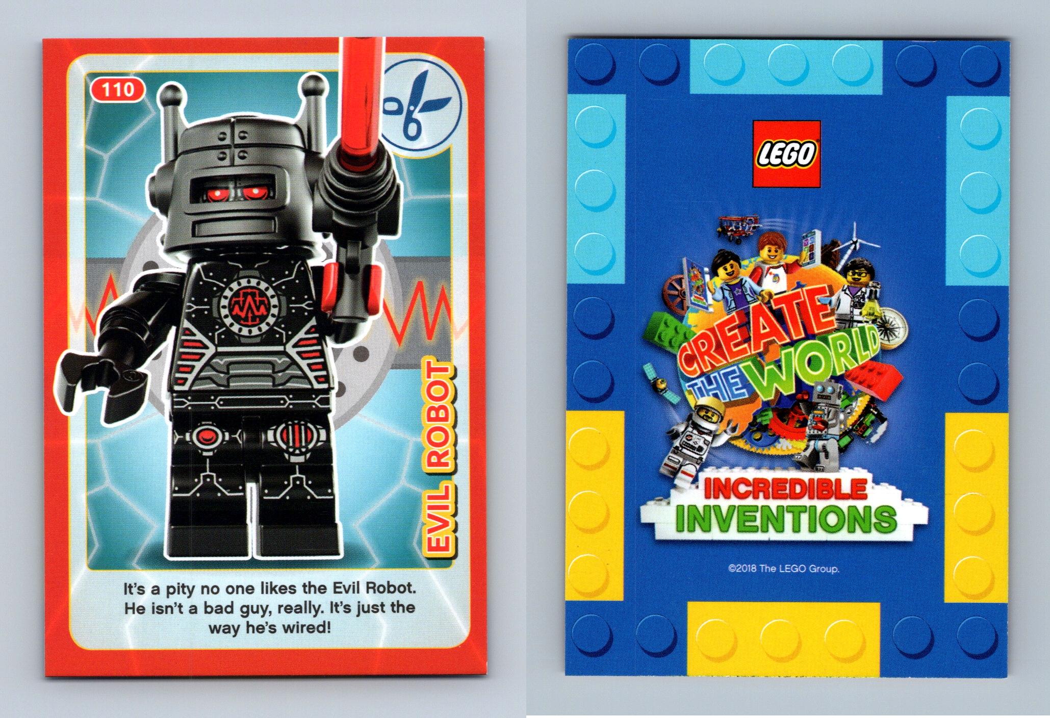 Evil Robot #110 Lego Create The World 2018 Sainsbury's Trading Card - Picture 3 of 3