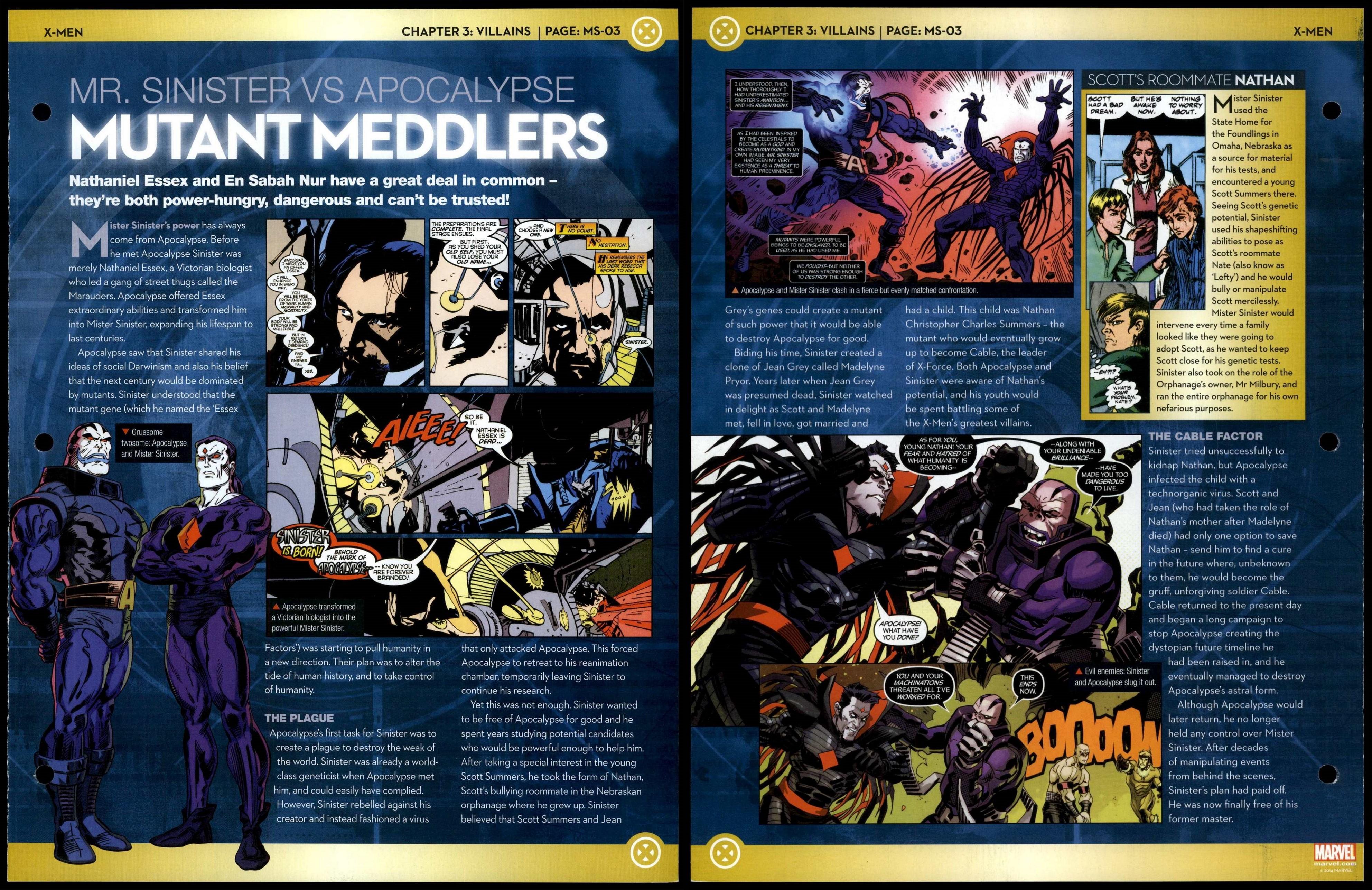 The Mrauders #MA-01 Villains - X-Men Marvel Fact File Fold-Out Page