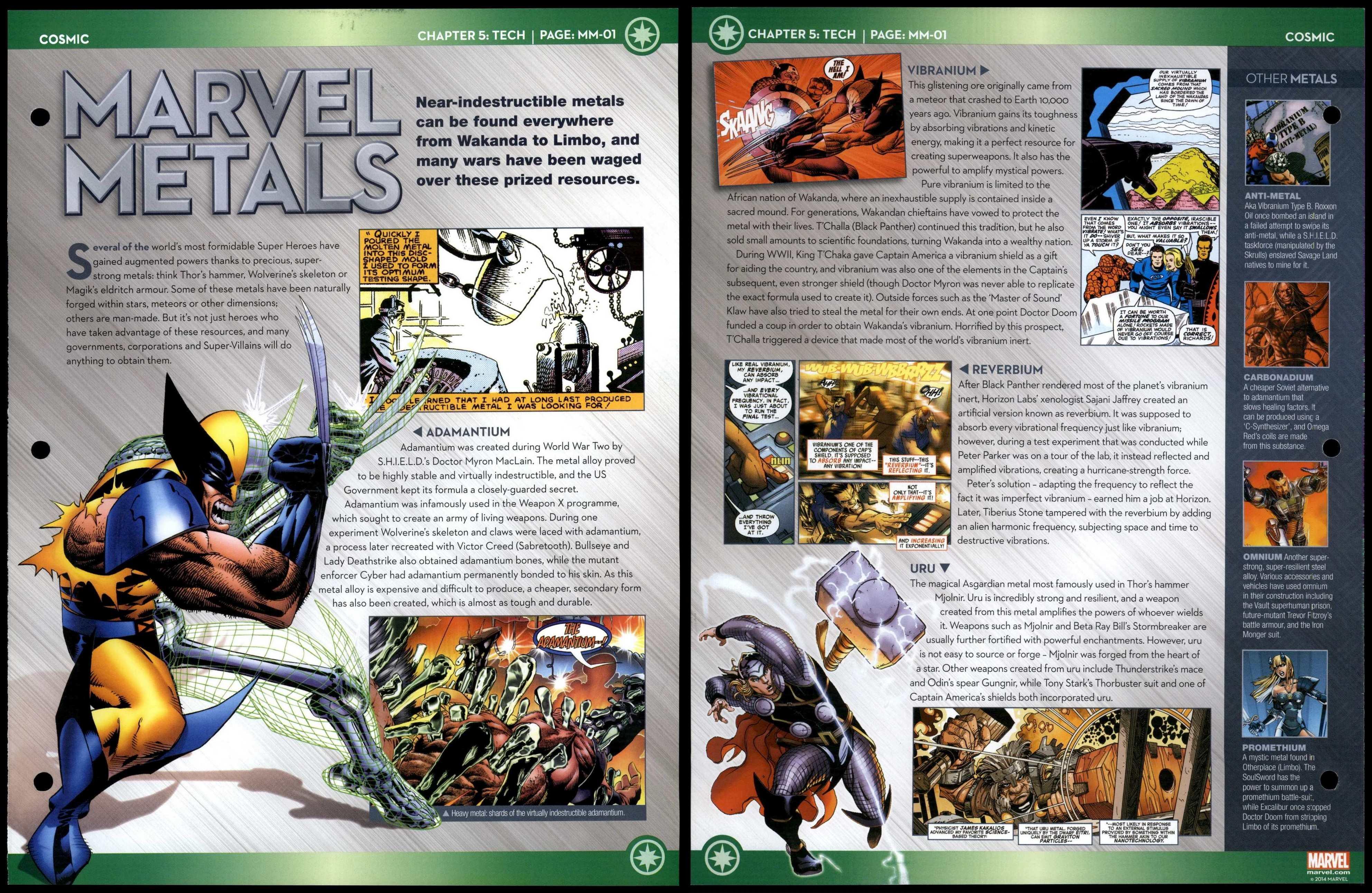 Marvel Metals MM01 Tech Cosmic Marvel Fact File Page