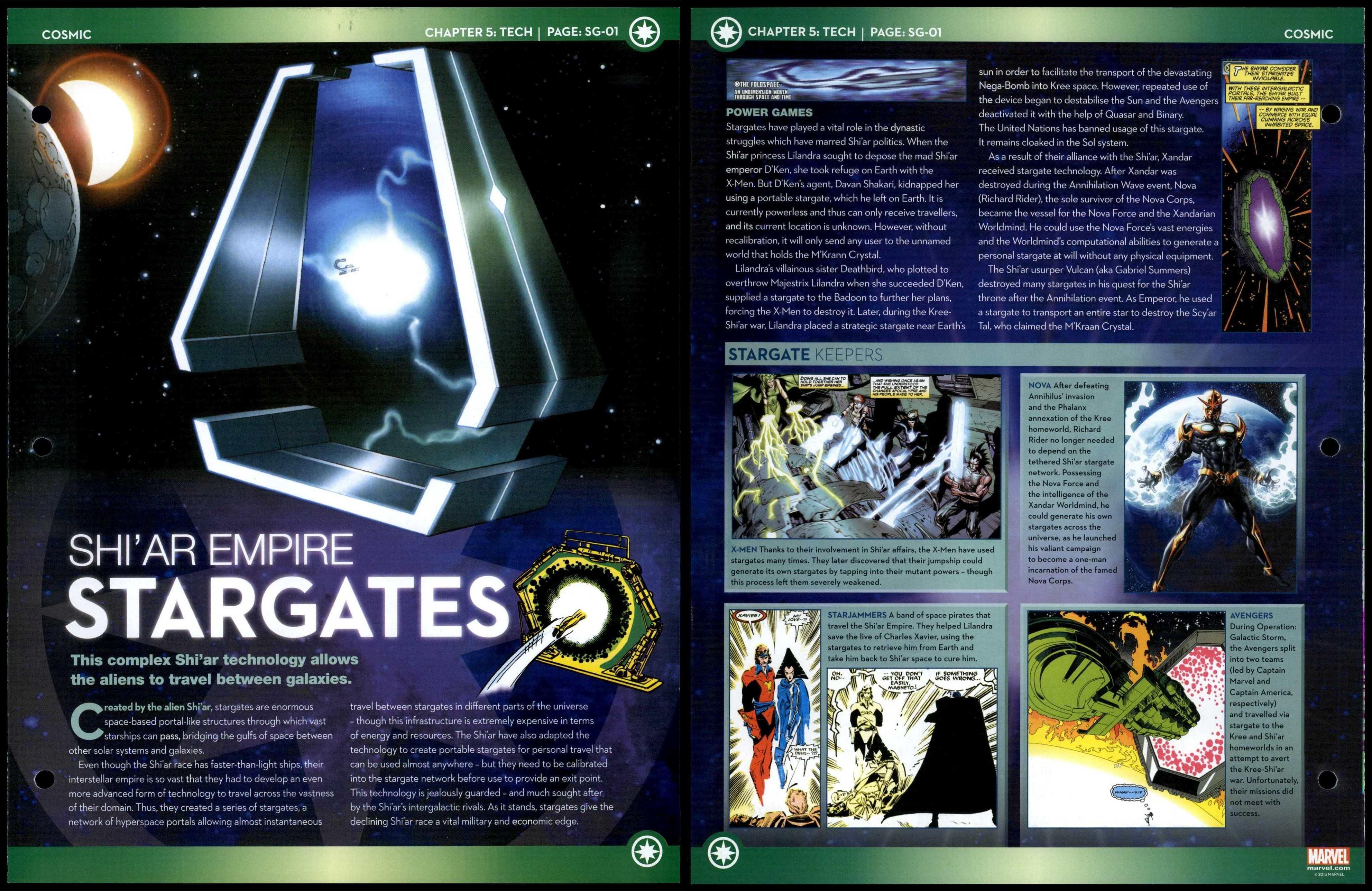 Stargates - Shi'ar Empire #SG-01 Tech - Cosmic Marvel Fact File Page