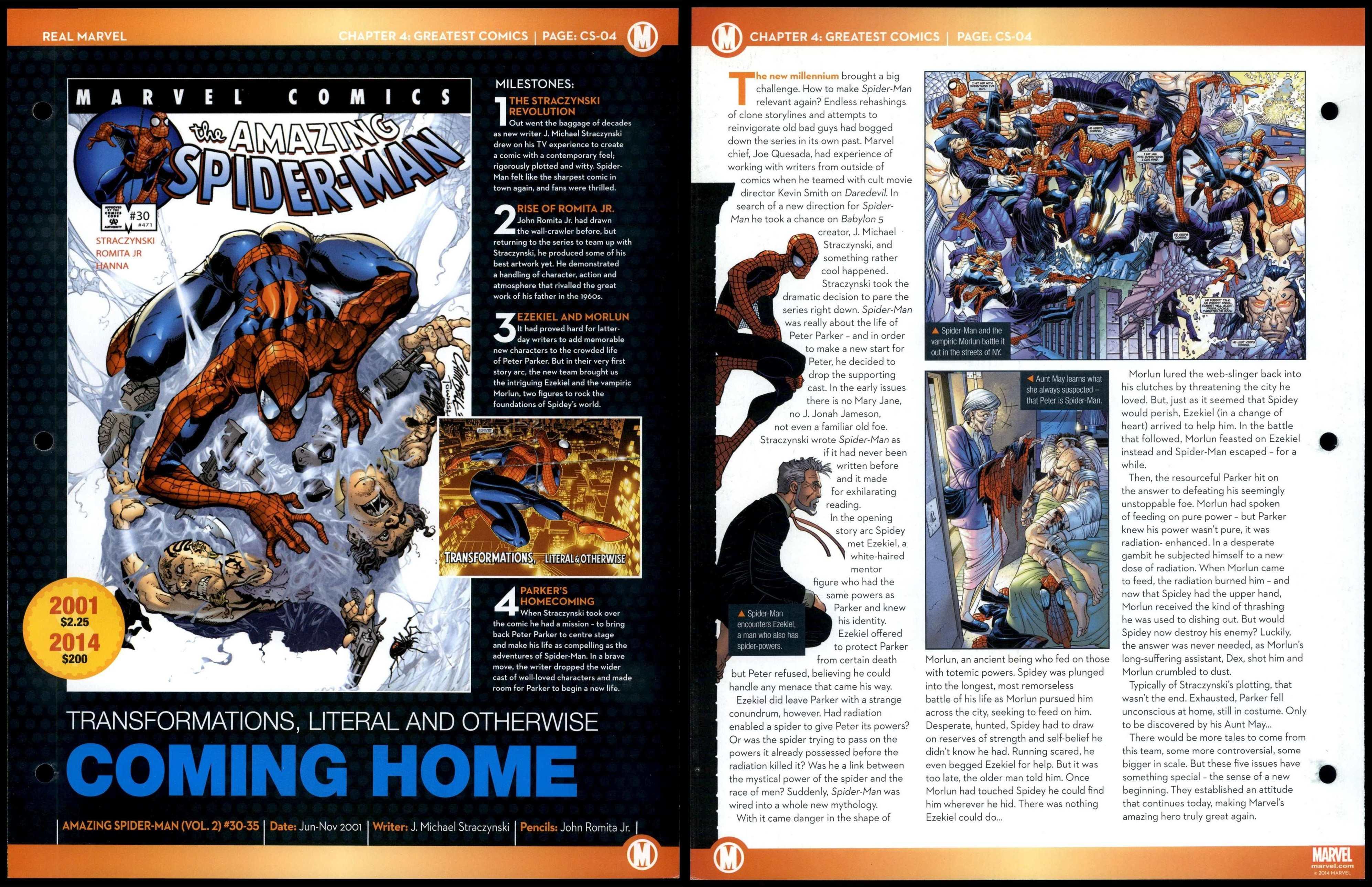 The Amazing Spider-Man #CS-04 Greatest Comics - Real Marvel Fact File Page