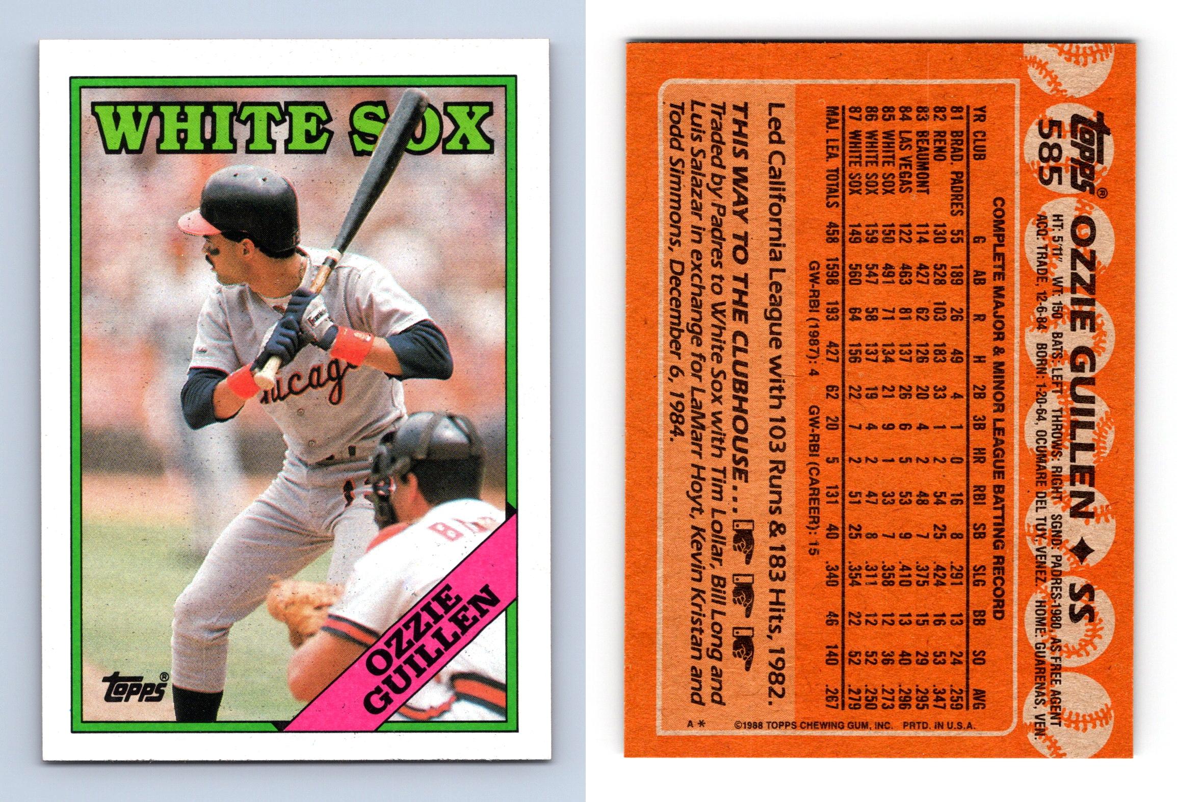 Ozzie Guillen - White Sox #585 Topps 1988 Baseball Trading Card