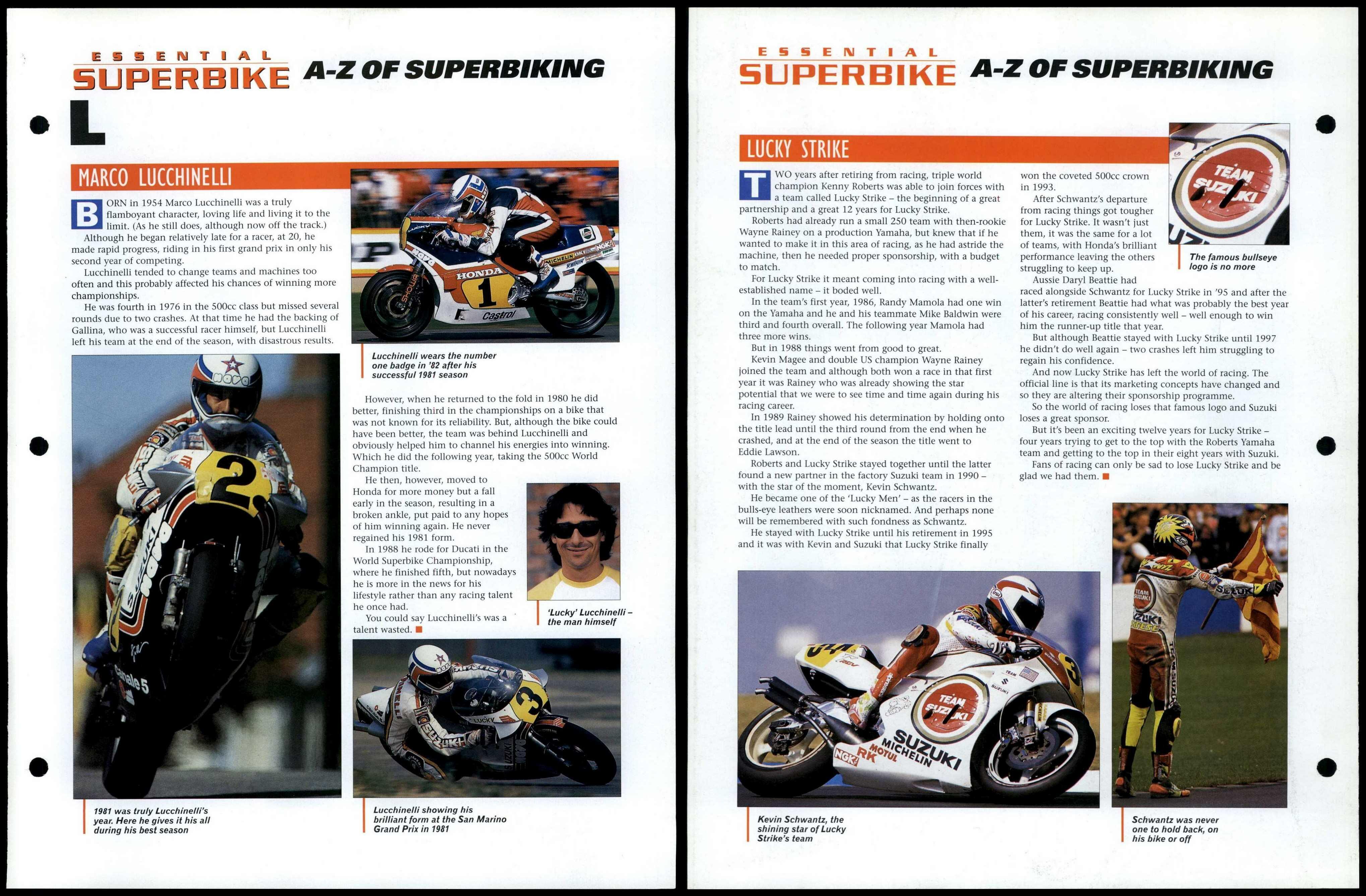 Marco Lucchinelli / Lucky Strike - A-Z - Essential Superbike Data File Page