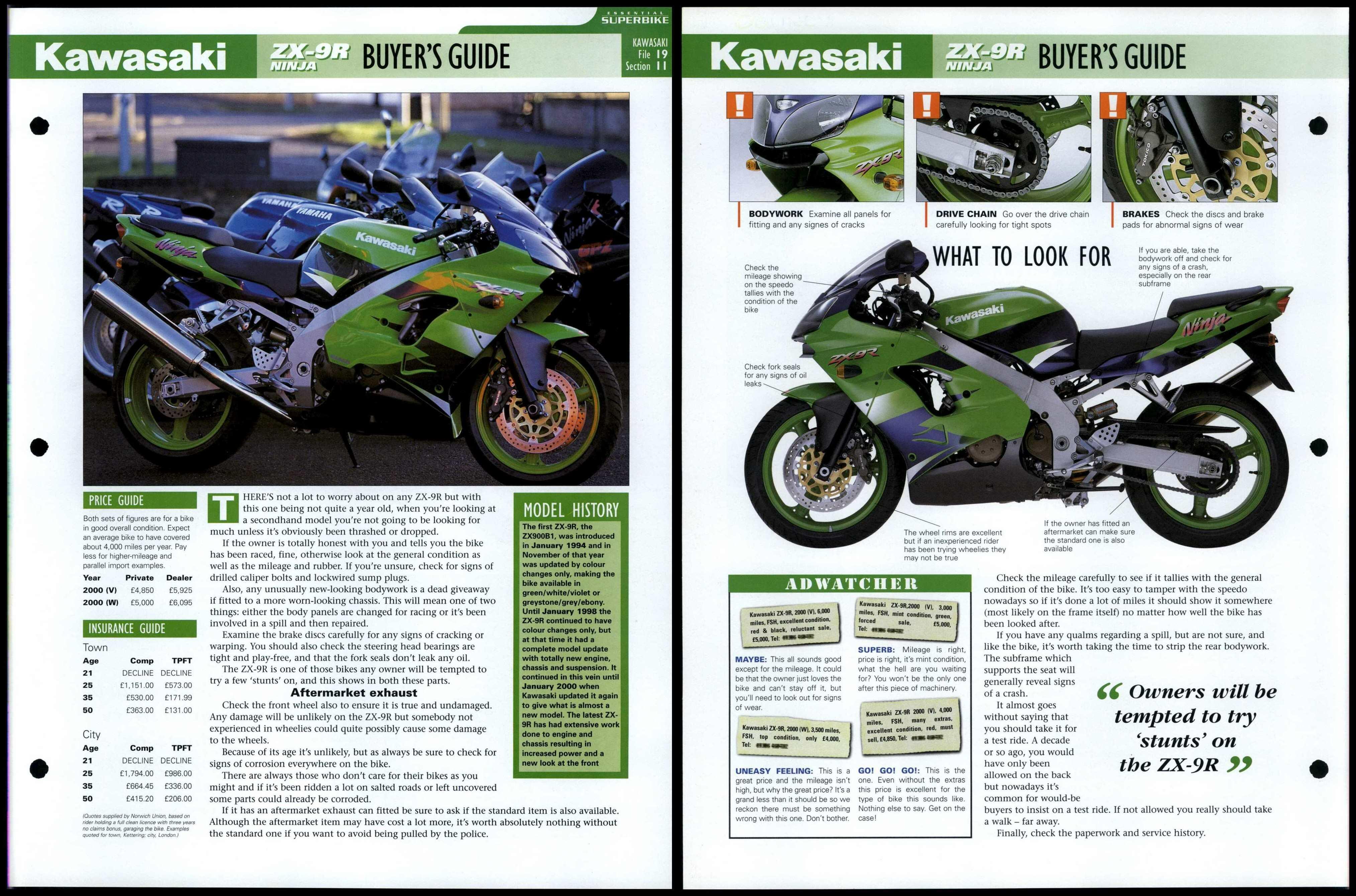 Kawasaki Zx R Ninja Buyers Guide Essential Superbike Data File Page