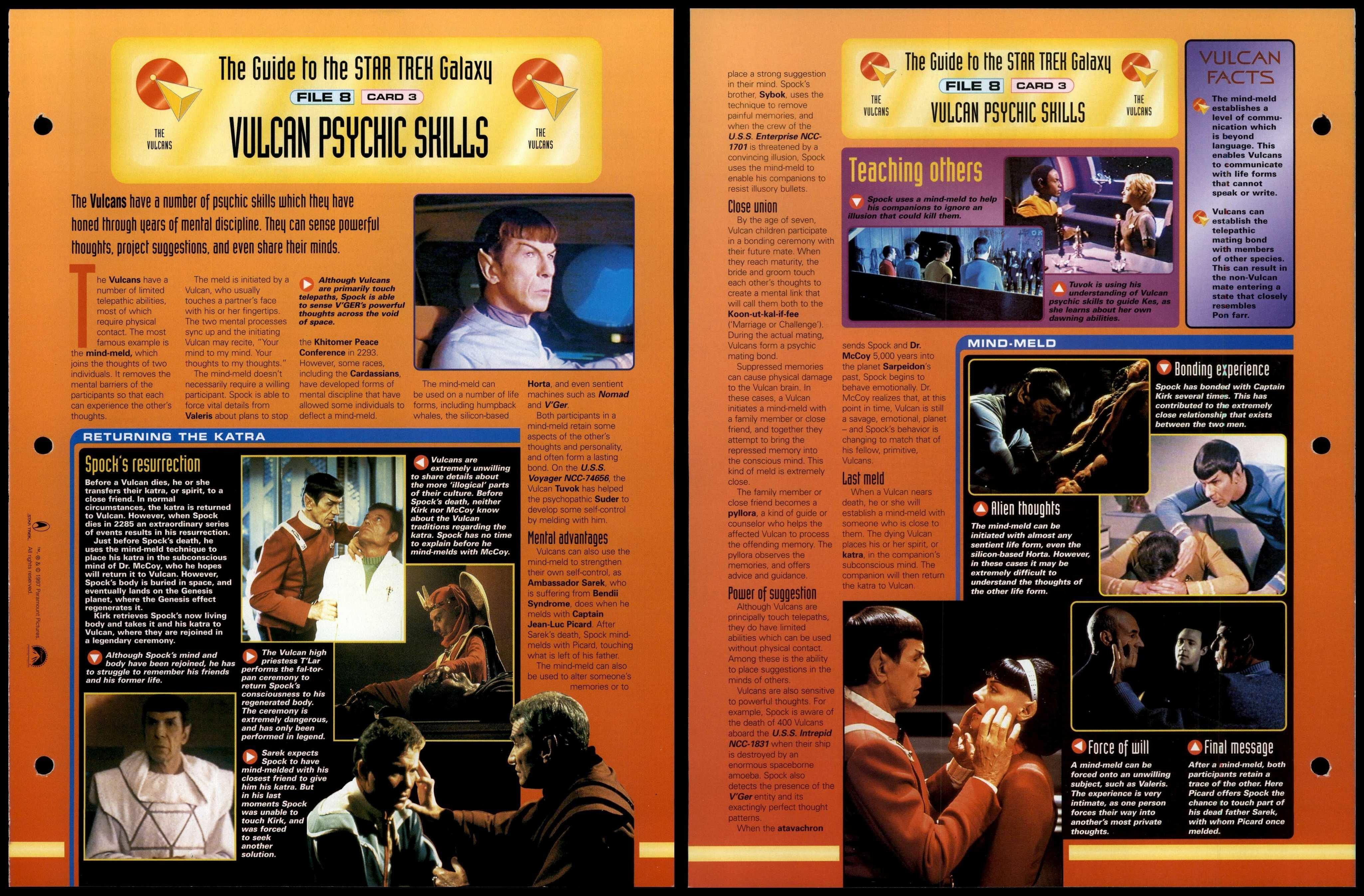 Vulcan Psychic Skills The Vulcans Star Trek Fact File Page