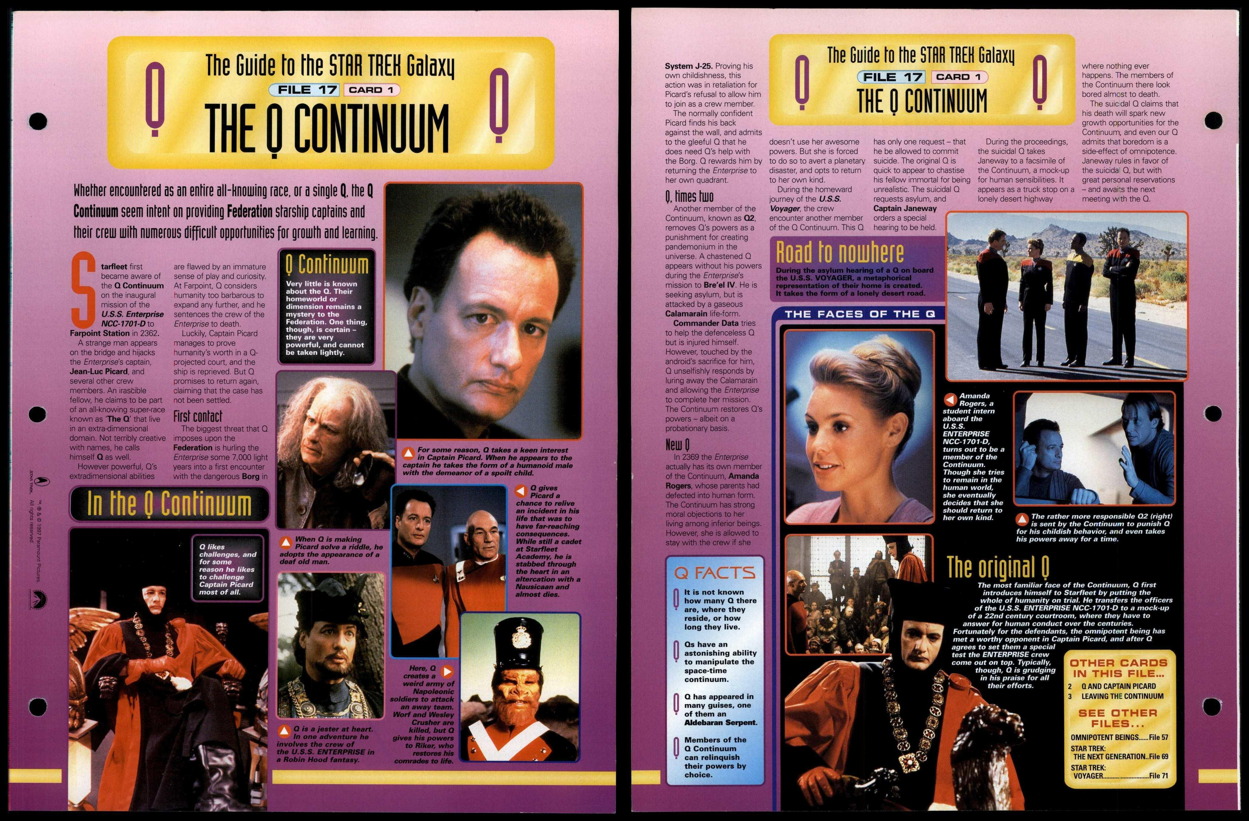 The Q Continuum - Star Trek Fact File Page