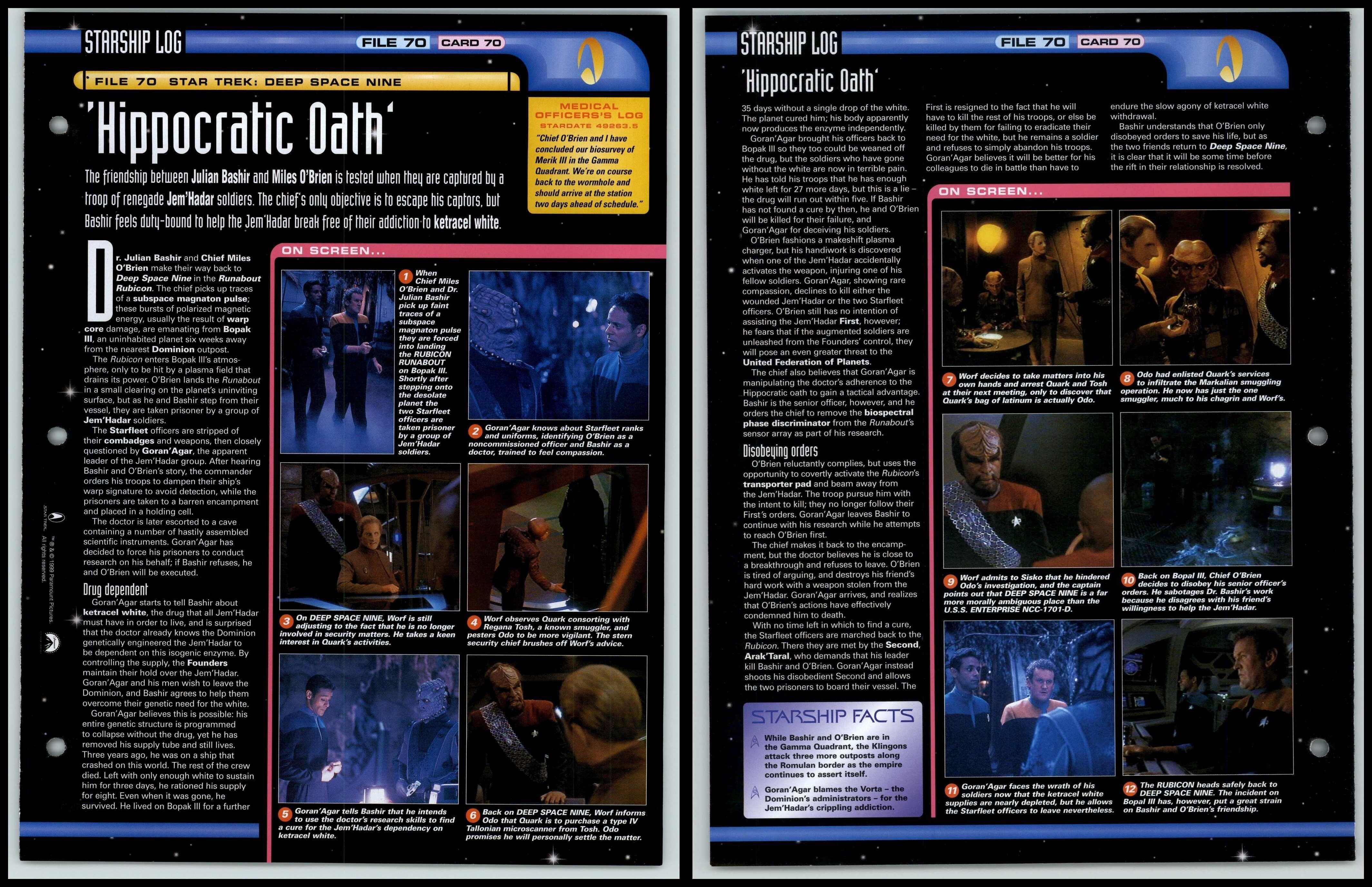 Hippocratic Oath - Deep Space Nine - Star Trek Fact File Page