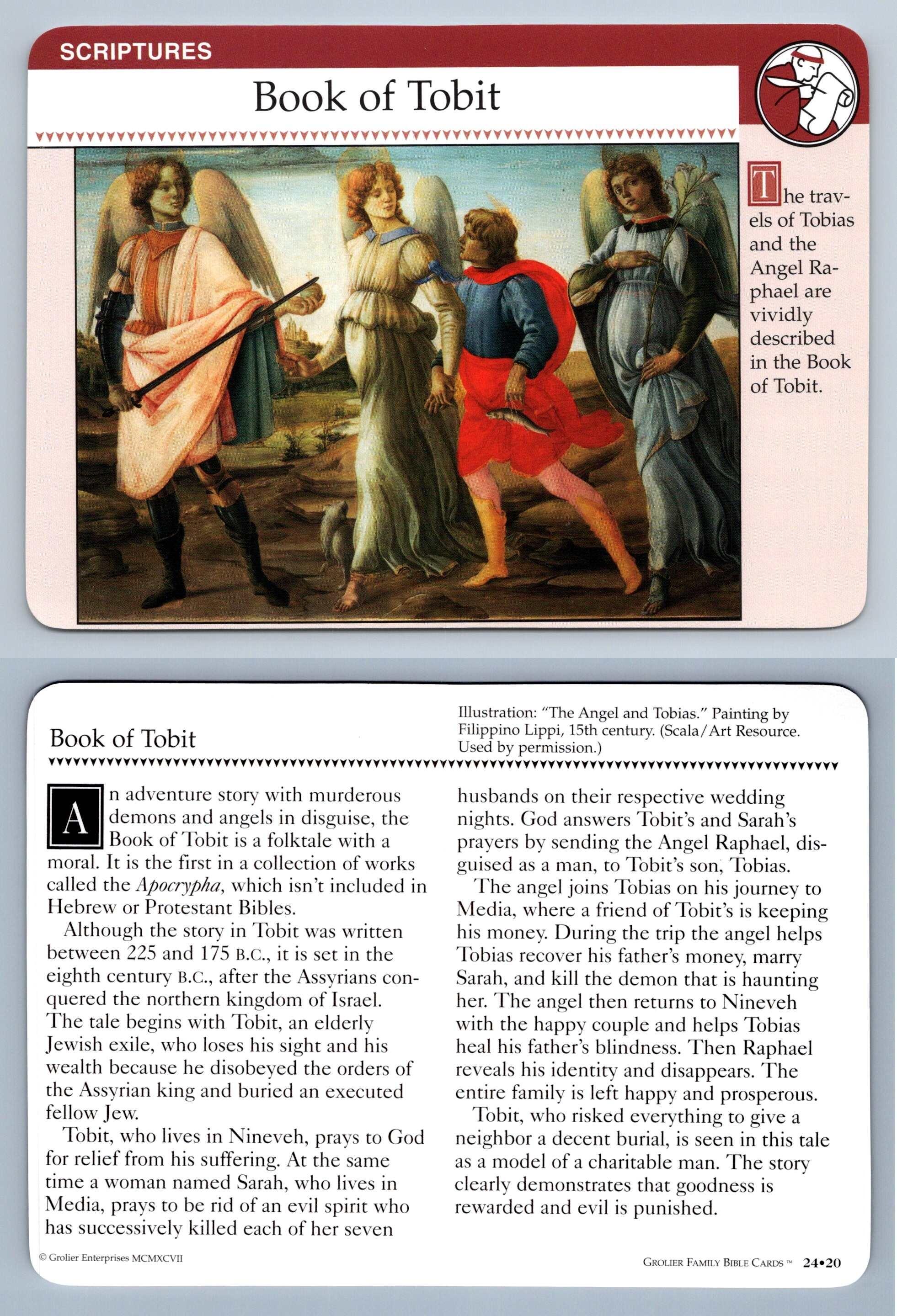 Book Of Tobit 24 20 Scriptures Family Bible 1994 2001 Grolier Card book-of-tobit-24-20-scriptures-family-bible-1994-2001-grolier-card