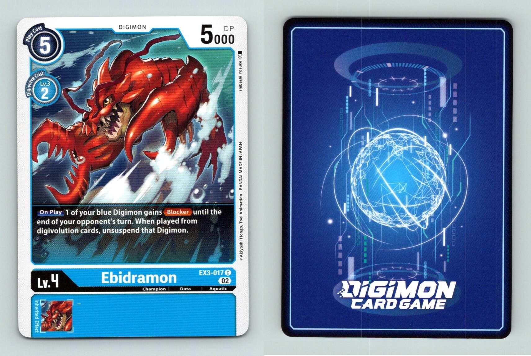 Ebidramon #EX3-017C Draconic Roar Common Digimon TCG Card