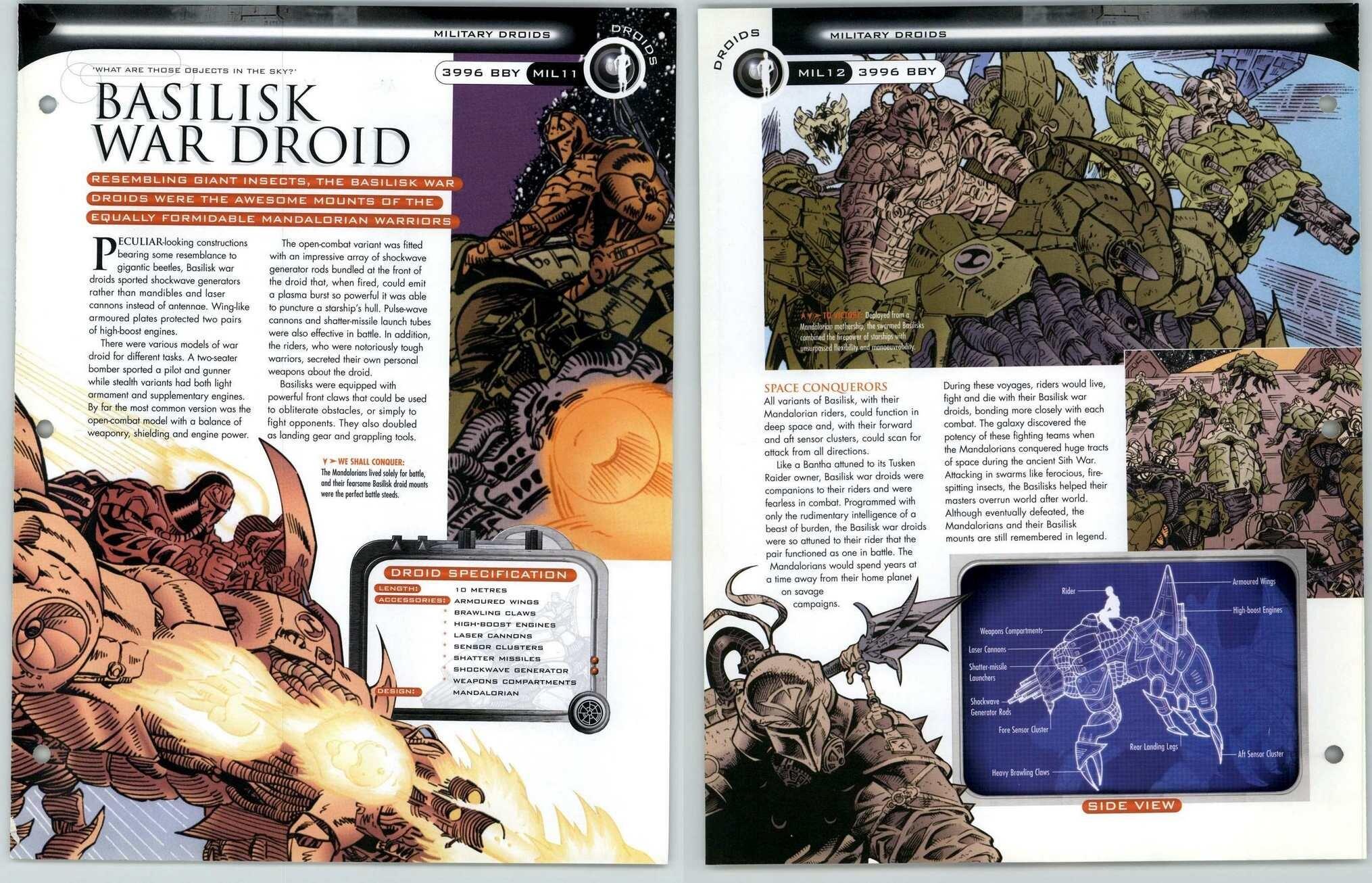 Basilisk War Droid MIL1112 Military Droids Star Wars Fact File Page