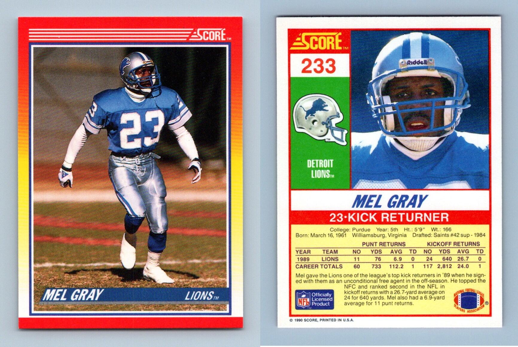 Mel Gray - Lions #233 Score 1990 NFL Football Trading Card