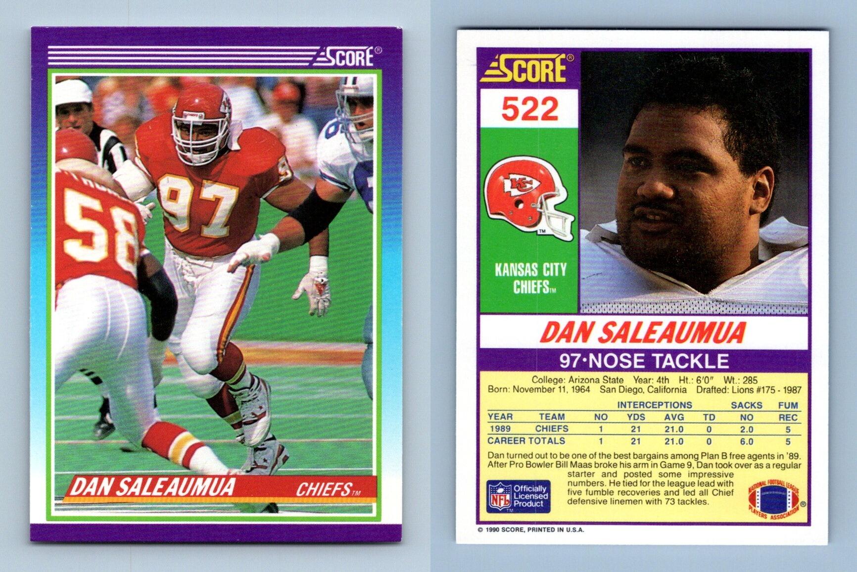 Dan Saleaumua - Chiefs #522 Score 1990 NFL Football Trading Card