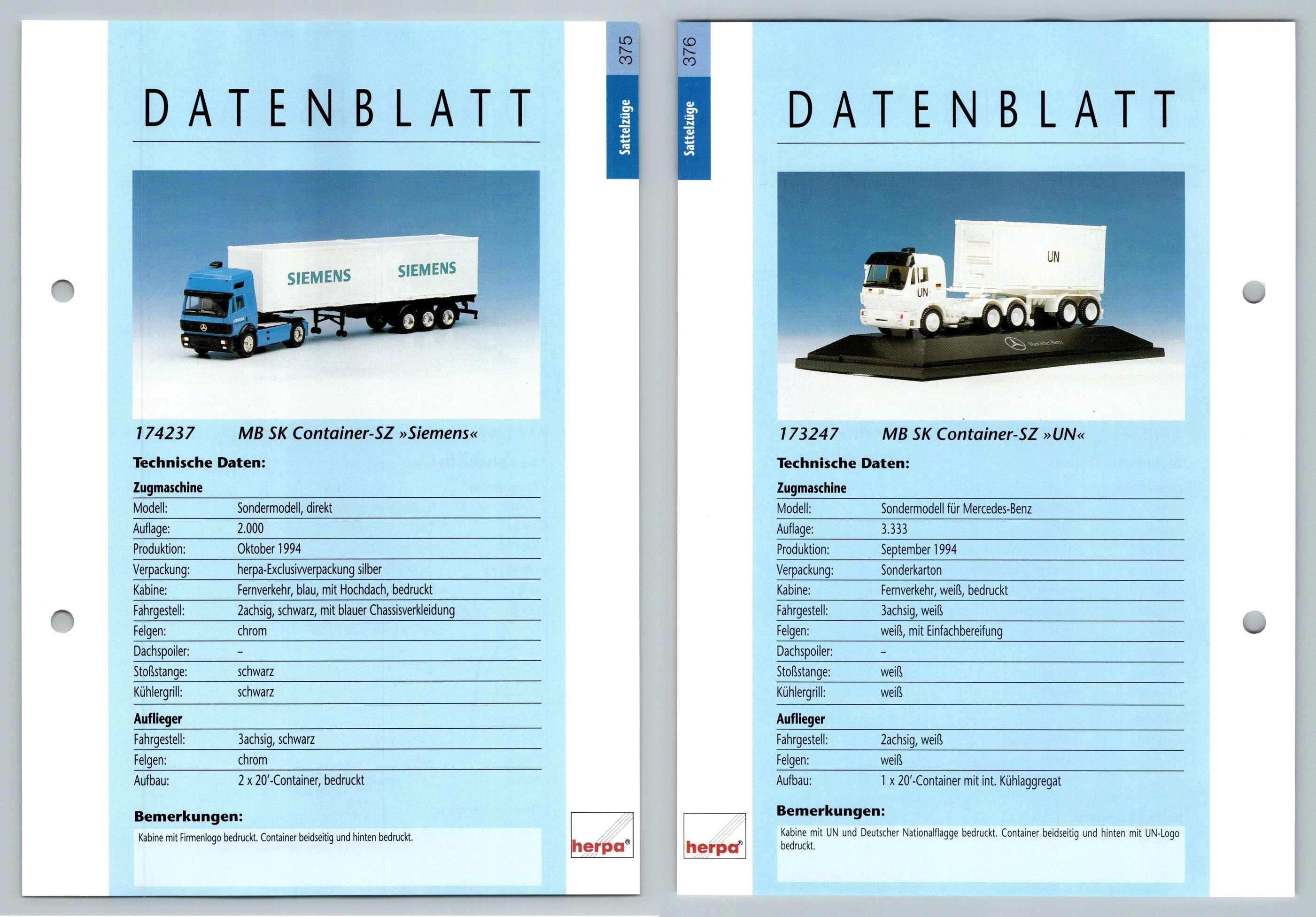 Mb Sk Container Siemens Un 375 6 Sattelzuge Datenblatt Herpa Data